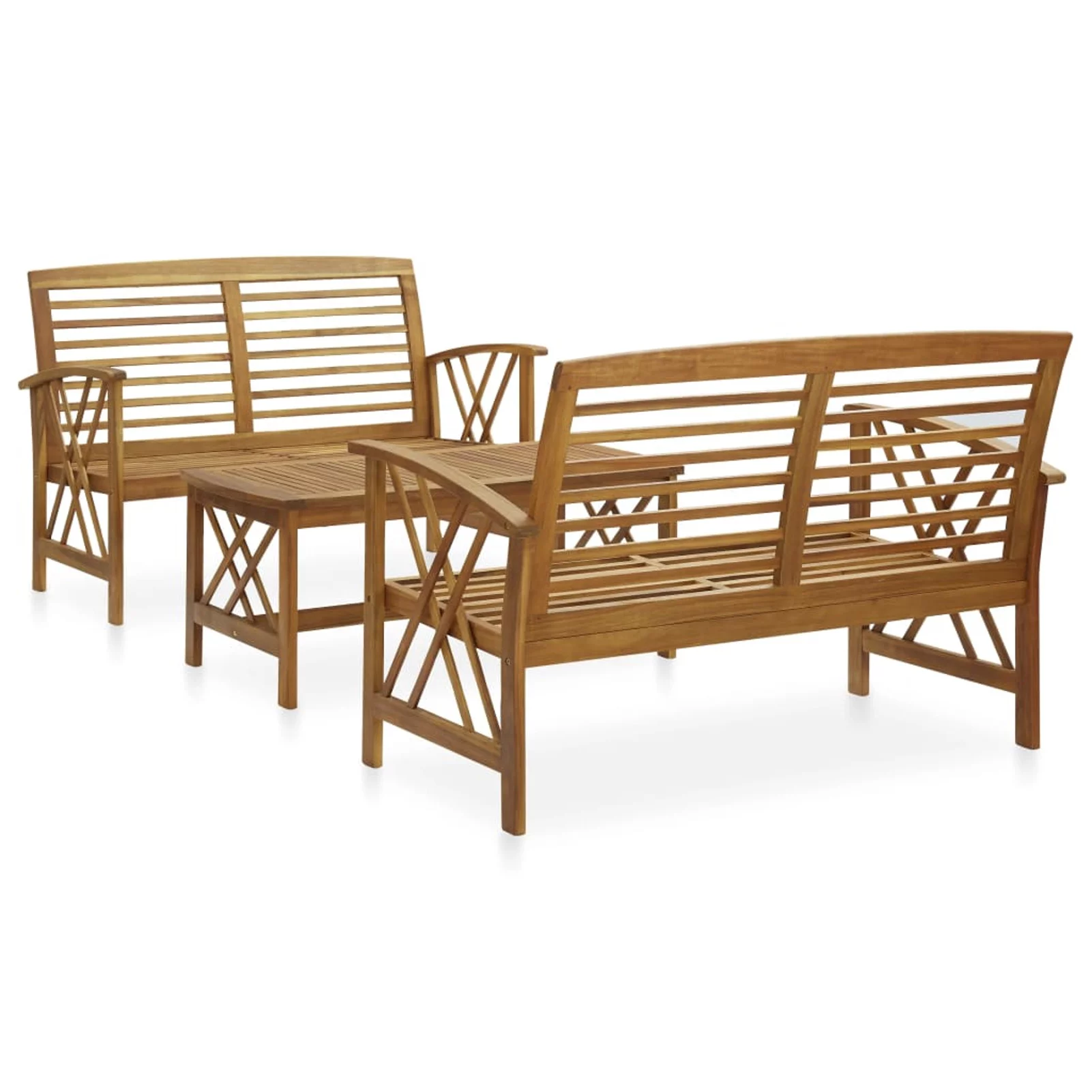 Andoer 3 Piece Garden Set Solid Acacia Wood