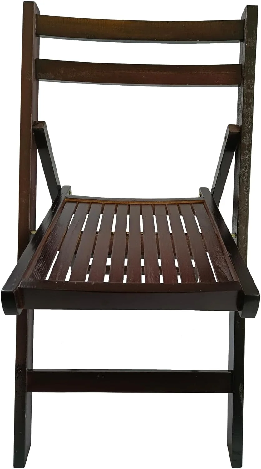 ZWNLKQG 4 Pack Wooden   Foldable Dining Chair Set with Solid Wood Slatted Seat and Open Back  Outdoor/Indoor Portable Event Chair Wedding Chair for Dining Room Kitchen Balcony Garden  Ivo