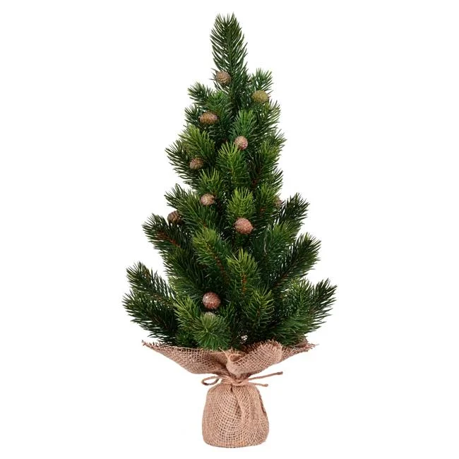 19 in. Spruce Sapling Tree Cones Burlap