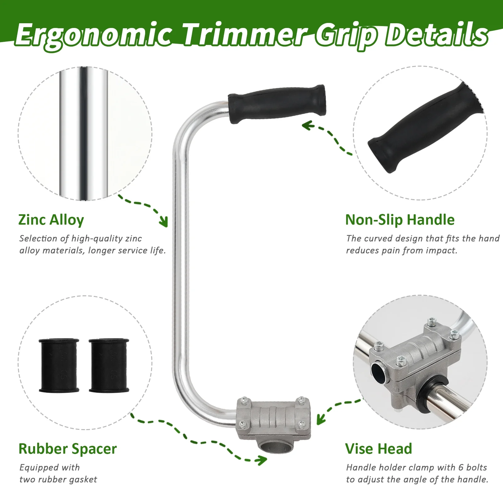 GoolRC Tool handle,Handle Of Mower Handle With Clamp With Clamp Lawn Of Mower Handle Eater Handle With Weed Eater Handle Clamp Lawn Handle Auxiliary Handle Tool Handle Lawn Handle Lawn Mewmewcat