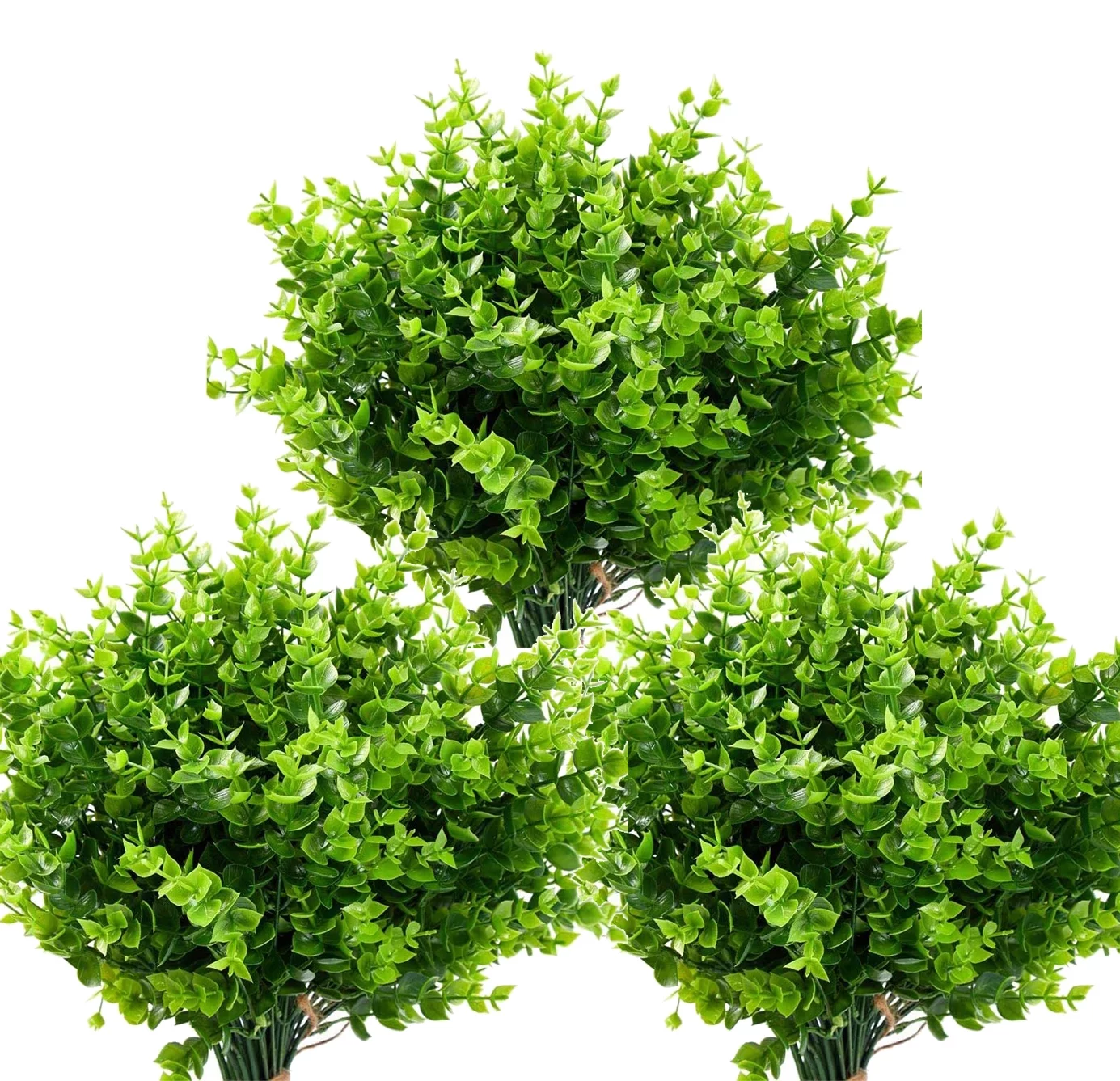Zukuco 9PCS Artificial Greenery Stems Fake Plants Boxwood Stems Shrubs Faux Plastic Plants Bushes for Home Farmhouse Porch Patio Window Box Garden Decor