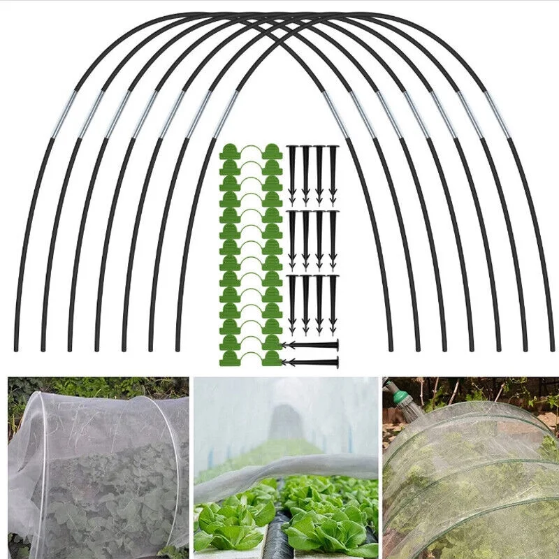 WEISIPU 90Pcs/set Garden Greenhouse Plant Hoop Grow Tunnel Hoop Support Tunnel Hoops