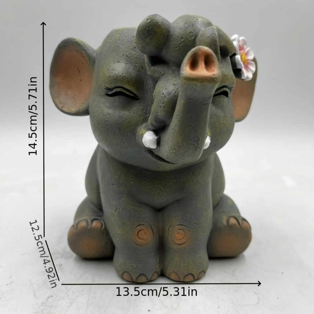 NSXXKJ 1pc, Plush Flower Pot Vintage Cute Cartoon Elephant Plush Cactus Resin Flower Pot Creative Pots For Office Desktop Balcony Home Garden Indoor Statue Decorations Ornaments