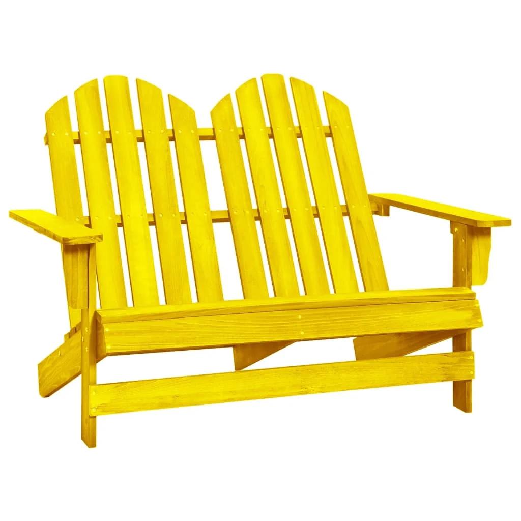 Uteam Patio Chair Solid Wood Fir Yellow Adirondack for 2 Seater