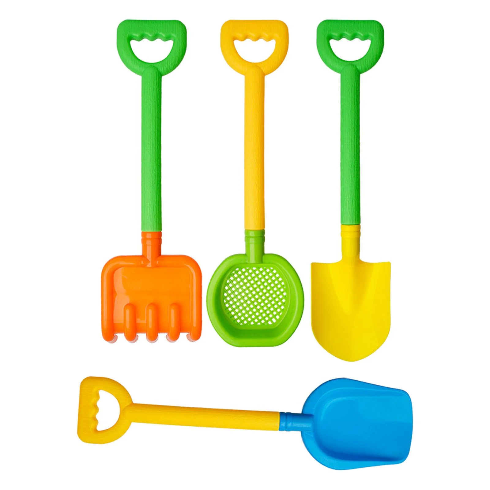 Rushawy 4 Pieces Sand Shovel Toys Rake Beach Spades for Garden Summer Birthday Gifts
