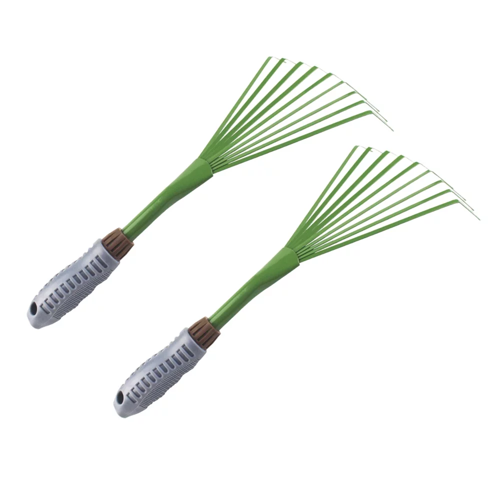 Gongxipen 2Pcs 9-Teeth Lengthened Thickened Rakes Practical Pet Excrement Rakes Garden Cleaning Tools