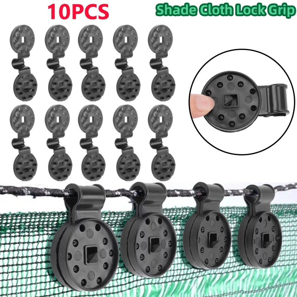 Xhy 10Pcs Shade Cloth Clip Netting Black Plastic Clips for Greenhouse Outdoor Garden