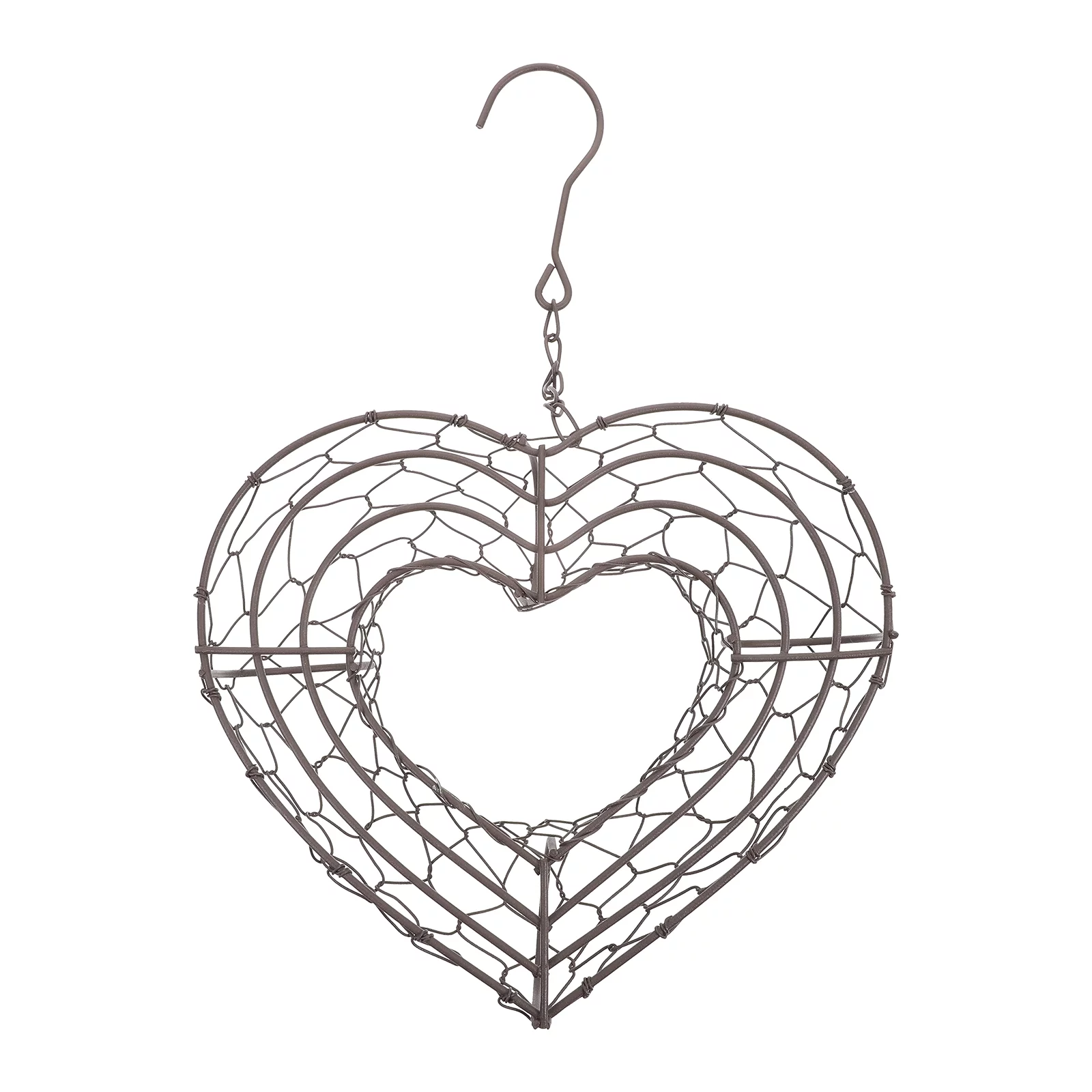 Gongxipen Heart Shape Iron Wire Wreath Frame Hanger Iron Succulent Pot Hanging Planter Plant Pot