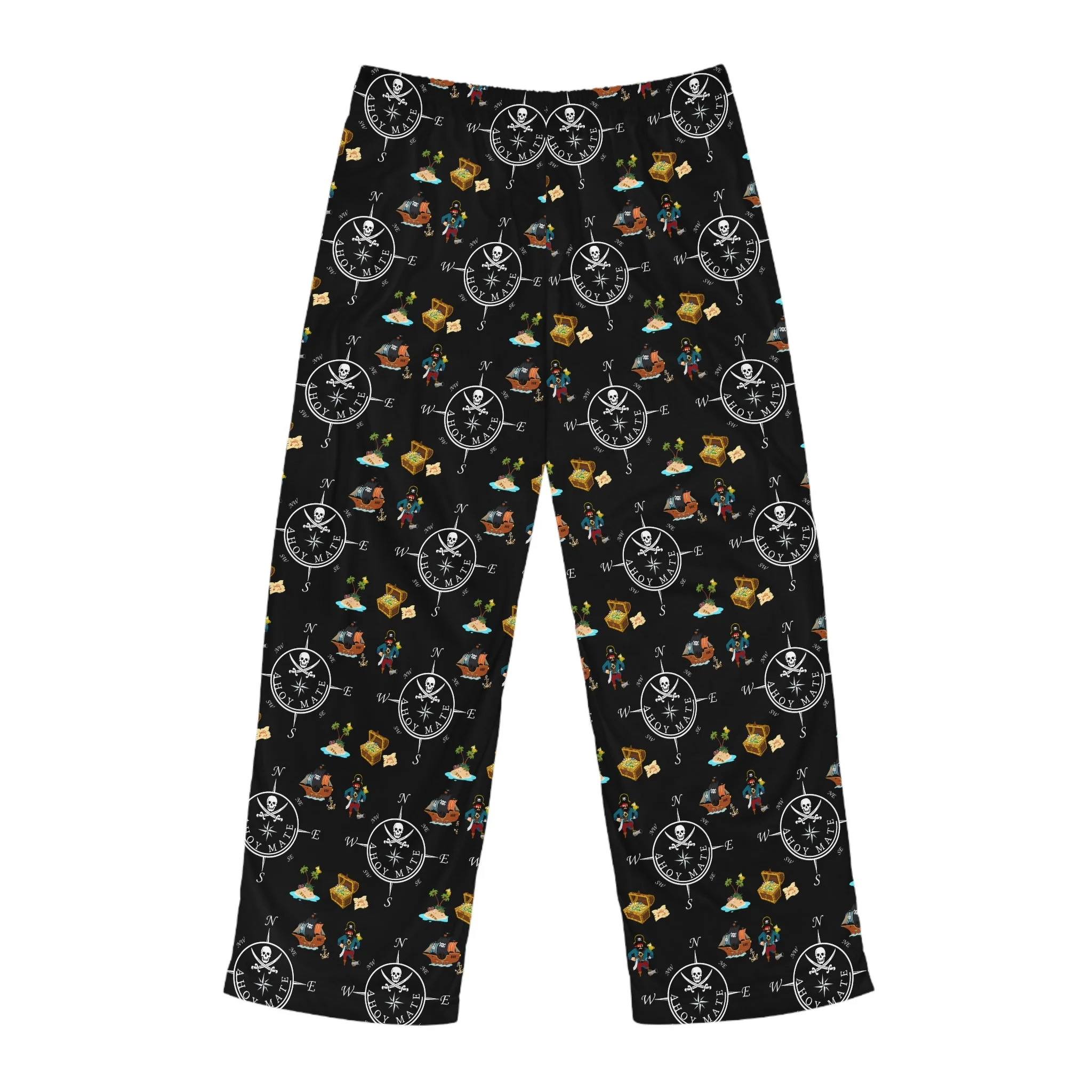 Pirate PJs, Pirate Pajamas, Pirate, Pirate Pants, Treasure Island, Island, Treasure Chest, Pirate Ship, Ship
