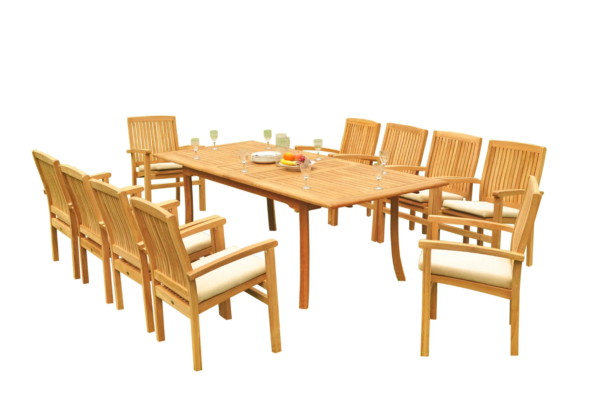 Grade-A Teak Dining Set: 10 Seater 11 Pc: 94