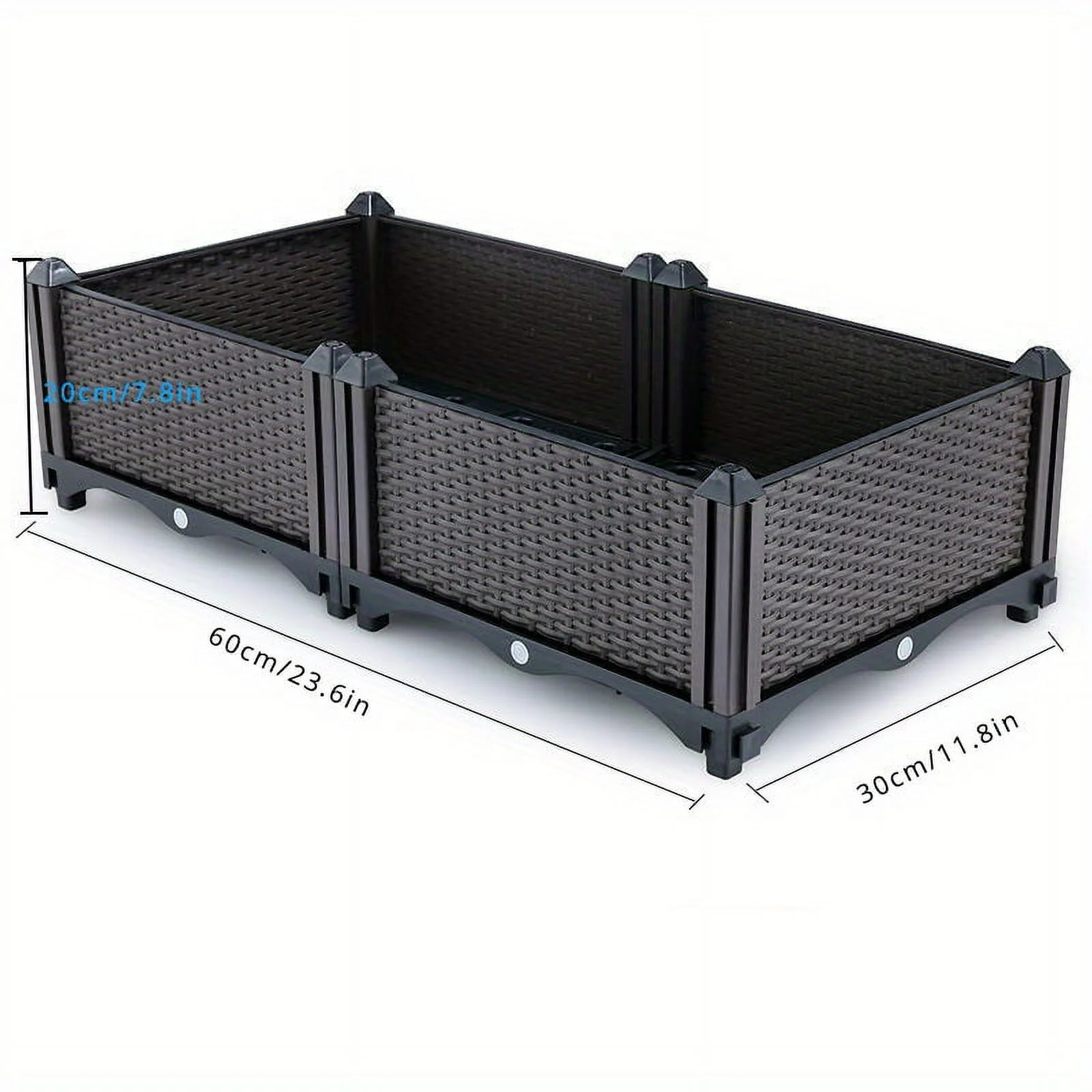 1pc Durable Rectangular Plastic Planter for Balcony Vegetable Gardening - Ideal for Growing Fresh Produce at Home