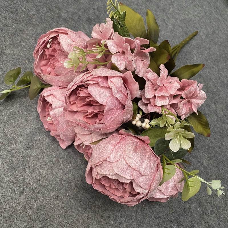 Diamond velvet peony wedding wedding road leading fake flower wall home living room desktop desktop simulation flower arrangement pot flowers