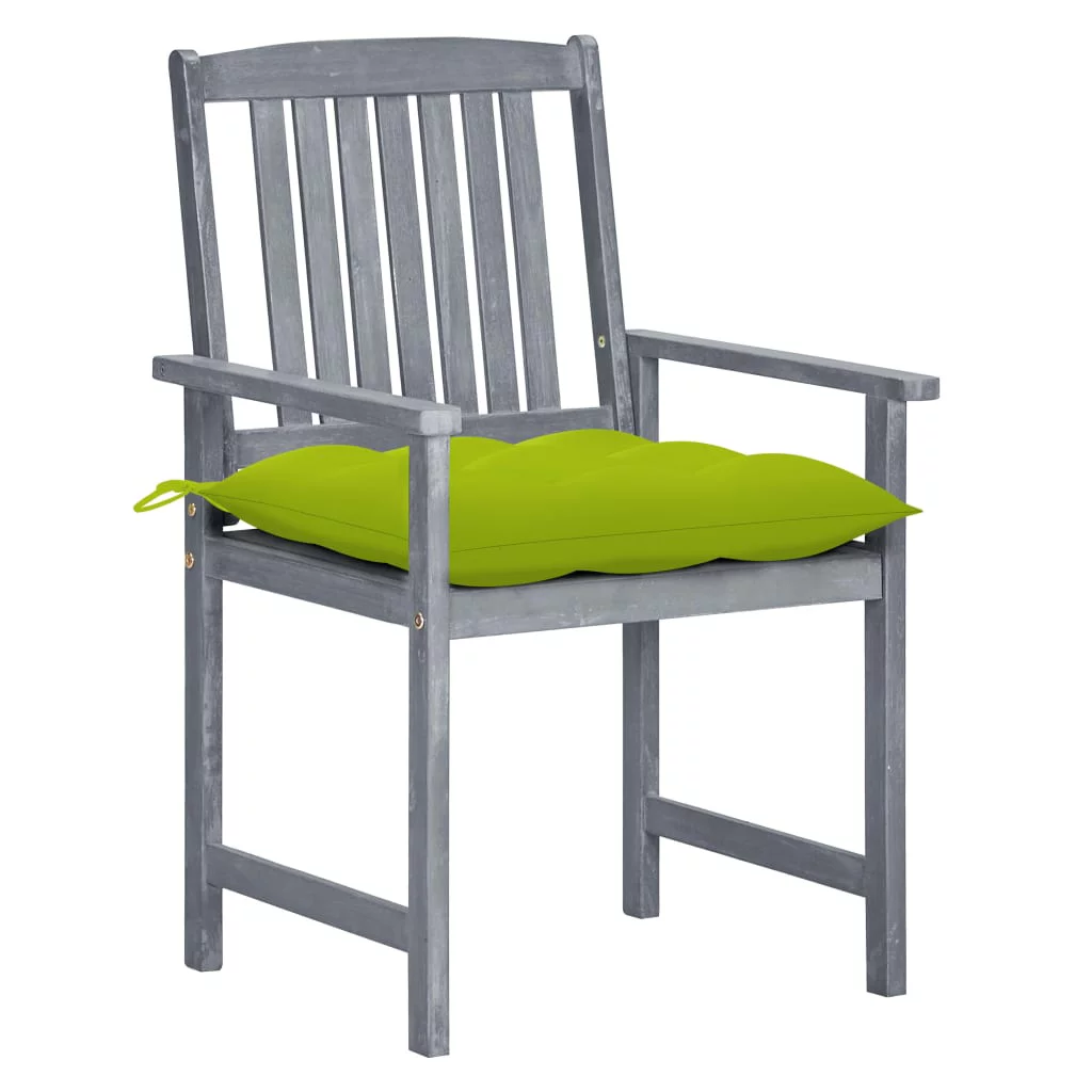 Irfora Patio Chairs with Cushions 4 pcs Gray Solid Acacia Wood