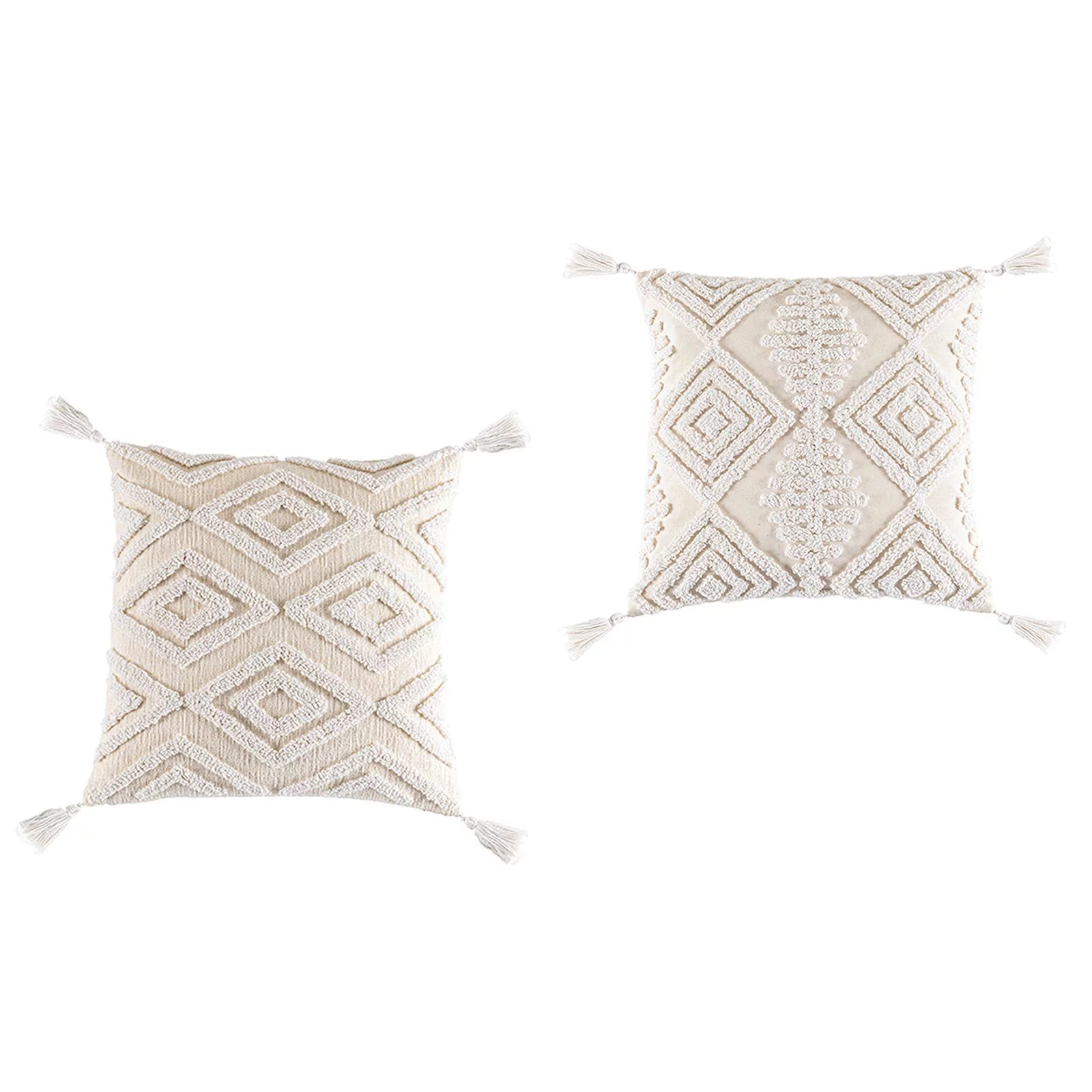 Throw Pillow Covers Woven Tufted Decorative Pillowcases for Sofa Bed