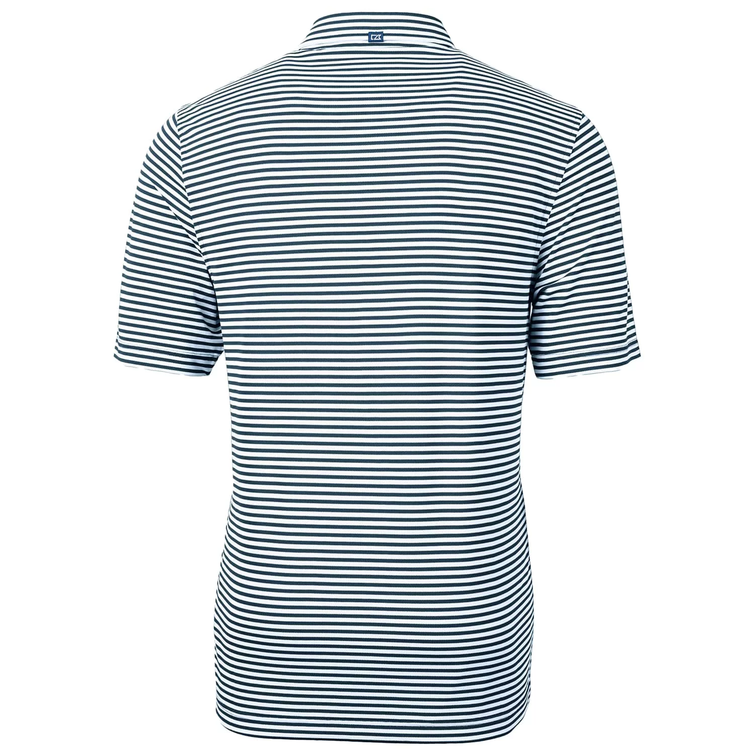 Men's Cutter & Buck Navy Auburn Tigers Throwback Logo Virtue Eco Pique Stripe Recycled Polo