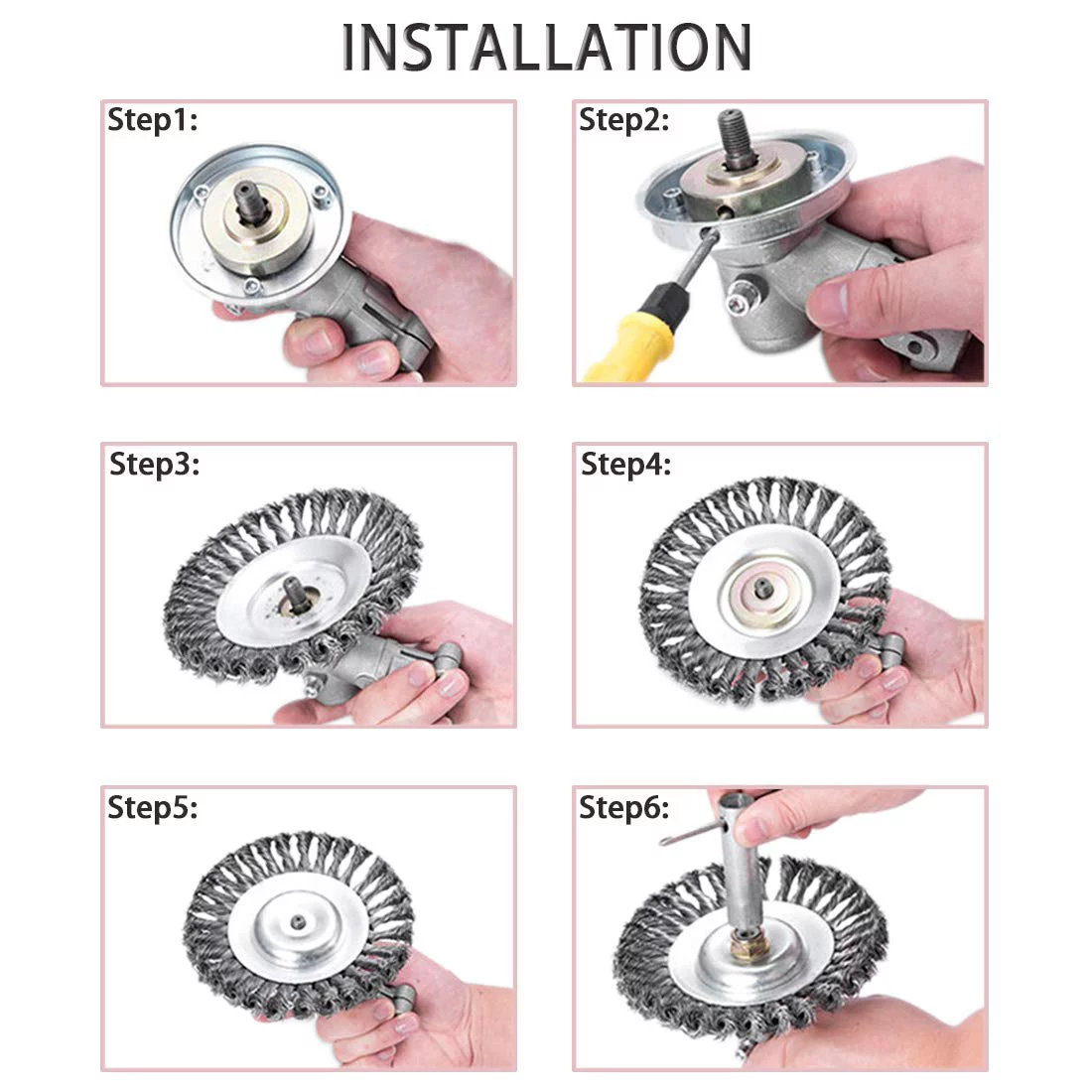 Wire Trimmer Blade Steel Wire Wheel Garden Blade Trimmer Metal Blades Trimmer Head Garden Grass Trimmer Head 6