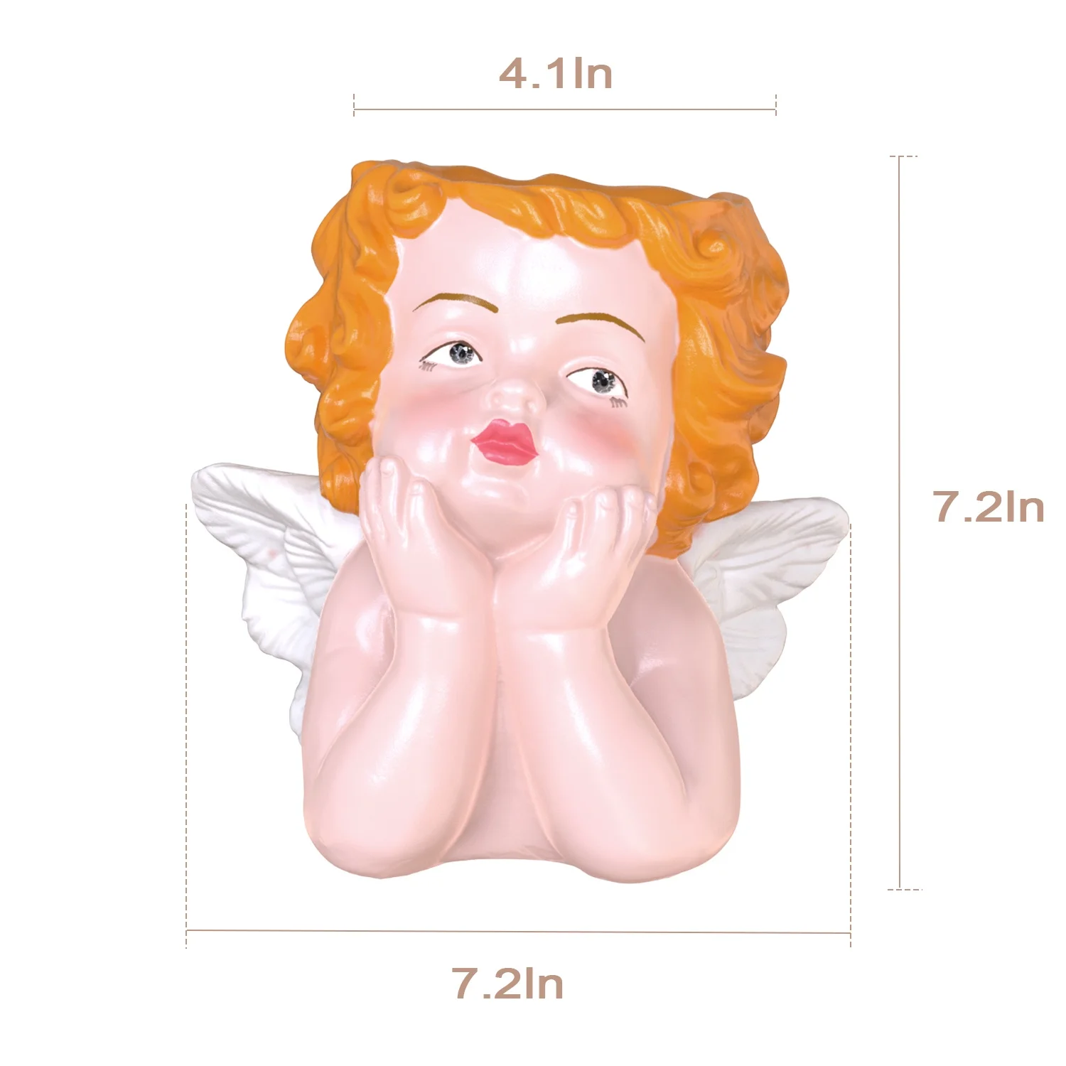 Retro Angel Face Planter Pot - 2.29 - Elevate your space with artistic charm!