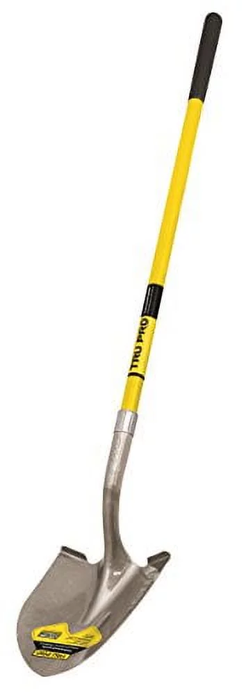 Truper 31198 Tru Pro Round Point Shovel, Fiberglass Handle, 10-Inch Grip, 48-Inch