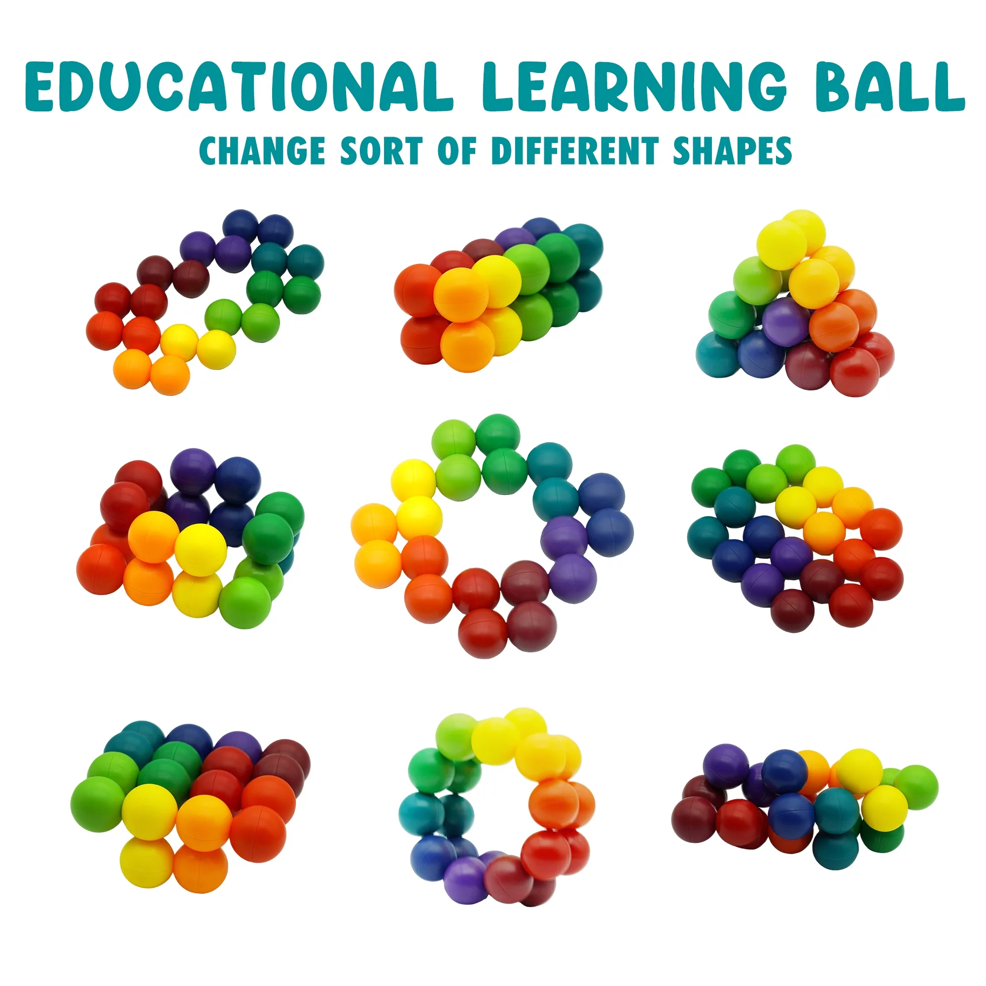 Siriri Stress Relief Rainbow Ball Autism Sensory Creative Preschool Learning Toy And Toddler Fidget Play Perfect For Ages 3-12 Kids