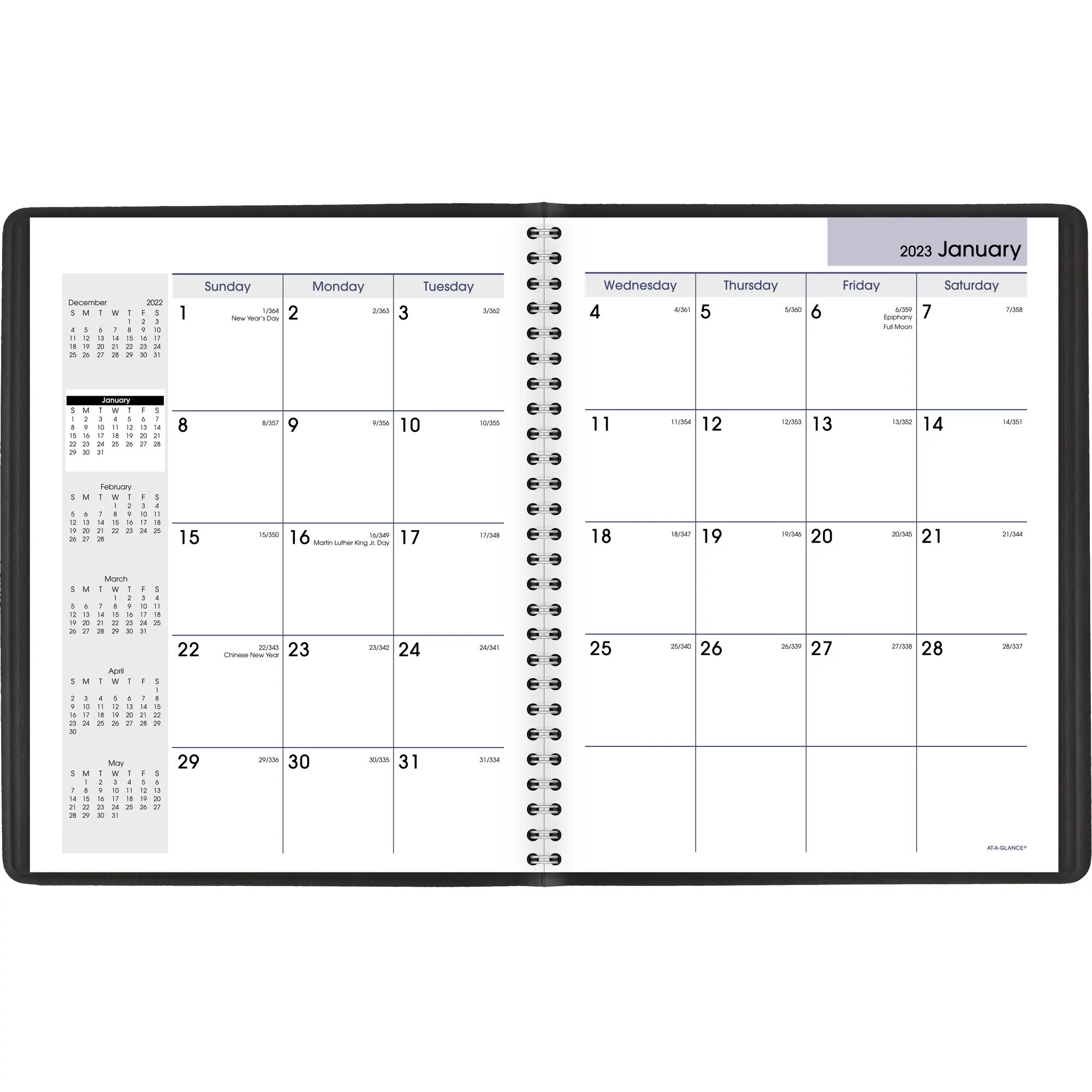 AT-A-GLANCE DayMinder 2023 Monthly Planner, Black, Medium, 7