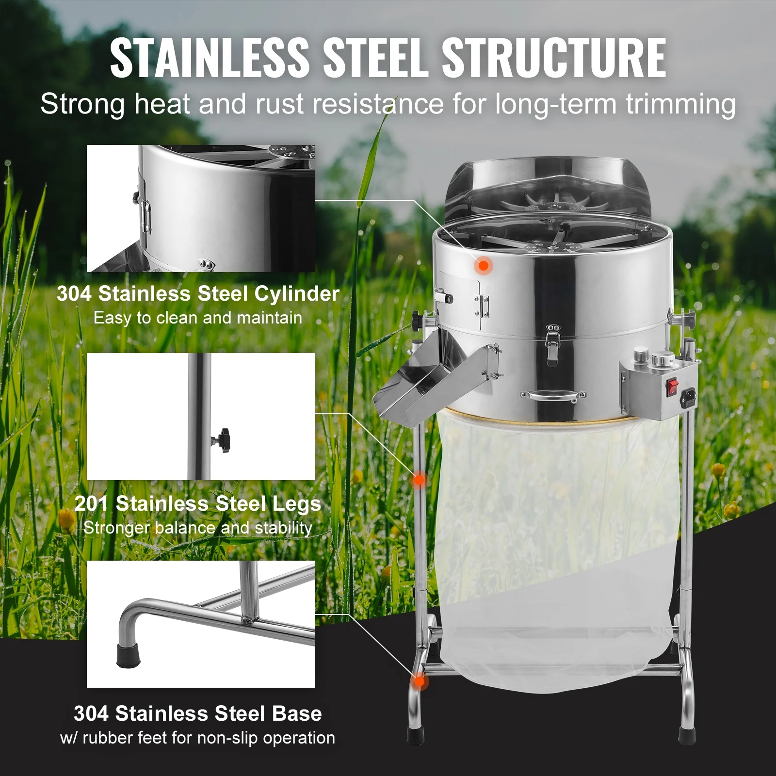 SKYSHALO Electric Bud Trimmer 19'' Electric Leaf Trimmer Machine 60W Sharp Blades