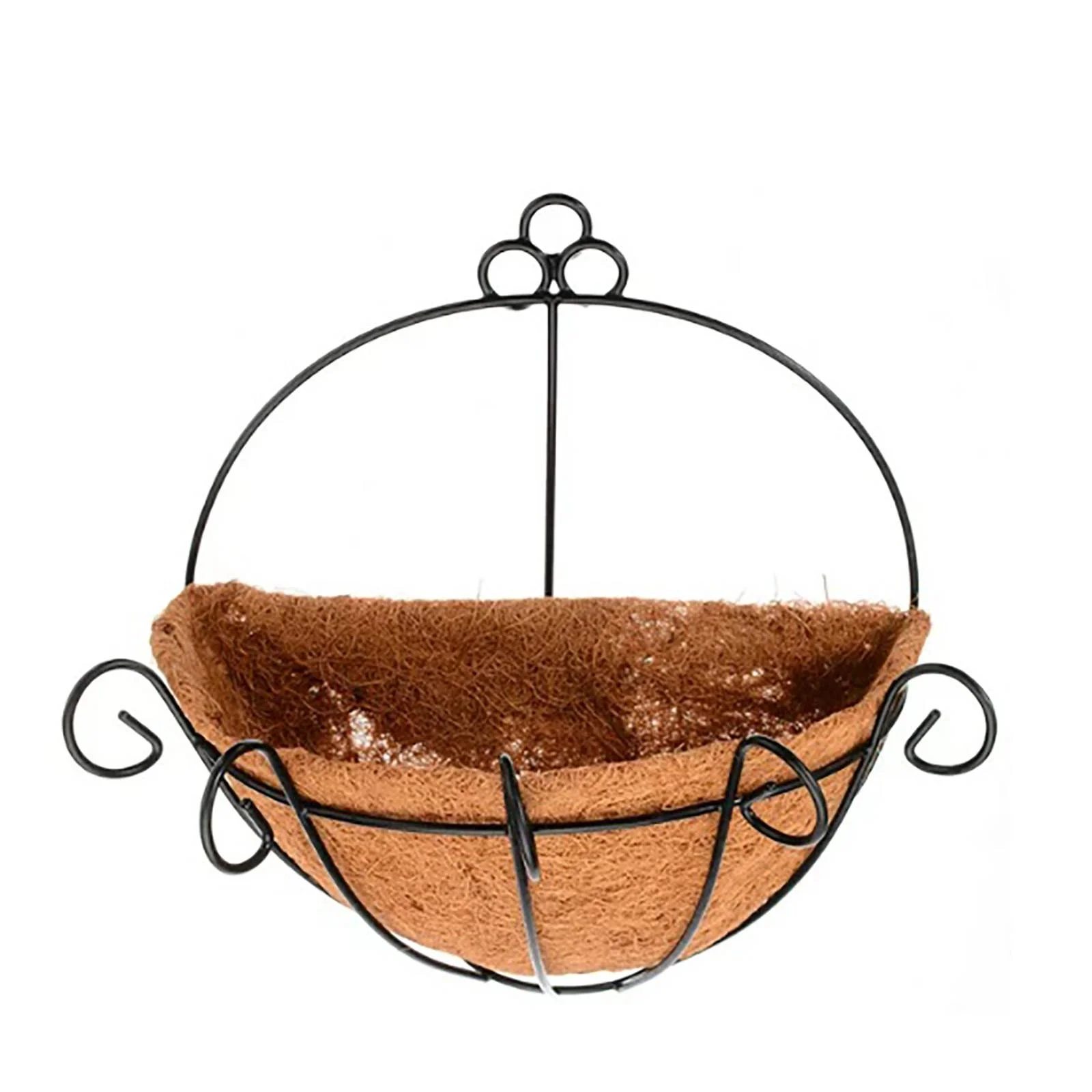 SUSHANG Windfall Metal Hanging Planter Basket Round Wire Holder with Chain Porch Decor Flower Pots Hanger Garden Decoration Indoor Outdoor Watering Hanging Baskets Garden Decor