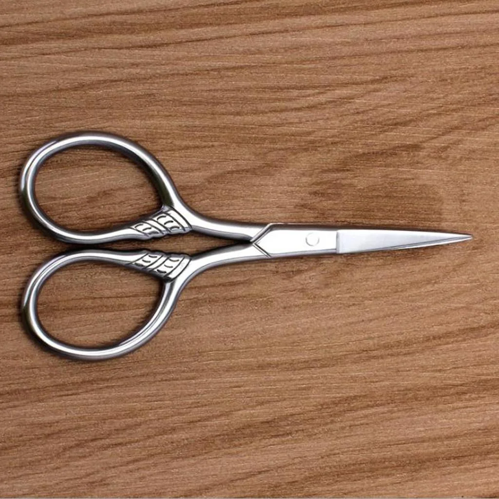 Scissors, Facial Hair Trimming for Barber Salon, Nose Hair Trimming Scissors, Safety for Eyebrow, Eyelashes, Ear Hair, Stainless Steel