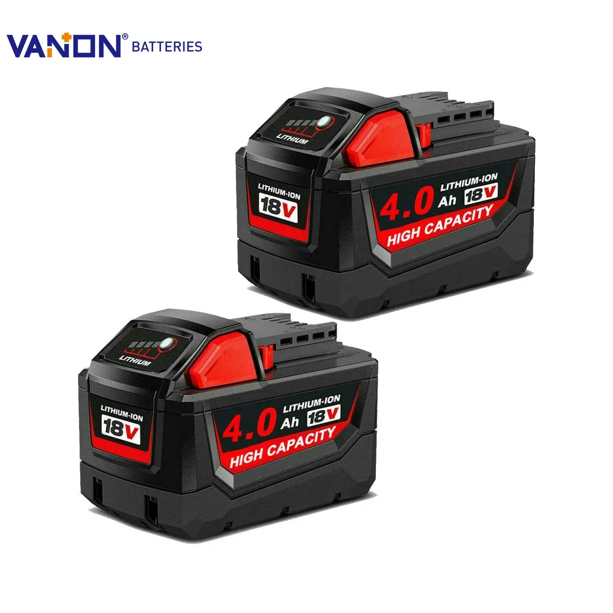 2Pack for Milwaukee M18 Lithium XC 4.0AH Capacity Battery 48-11-1860 48-11-1850