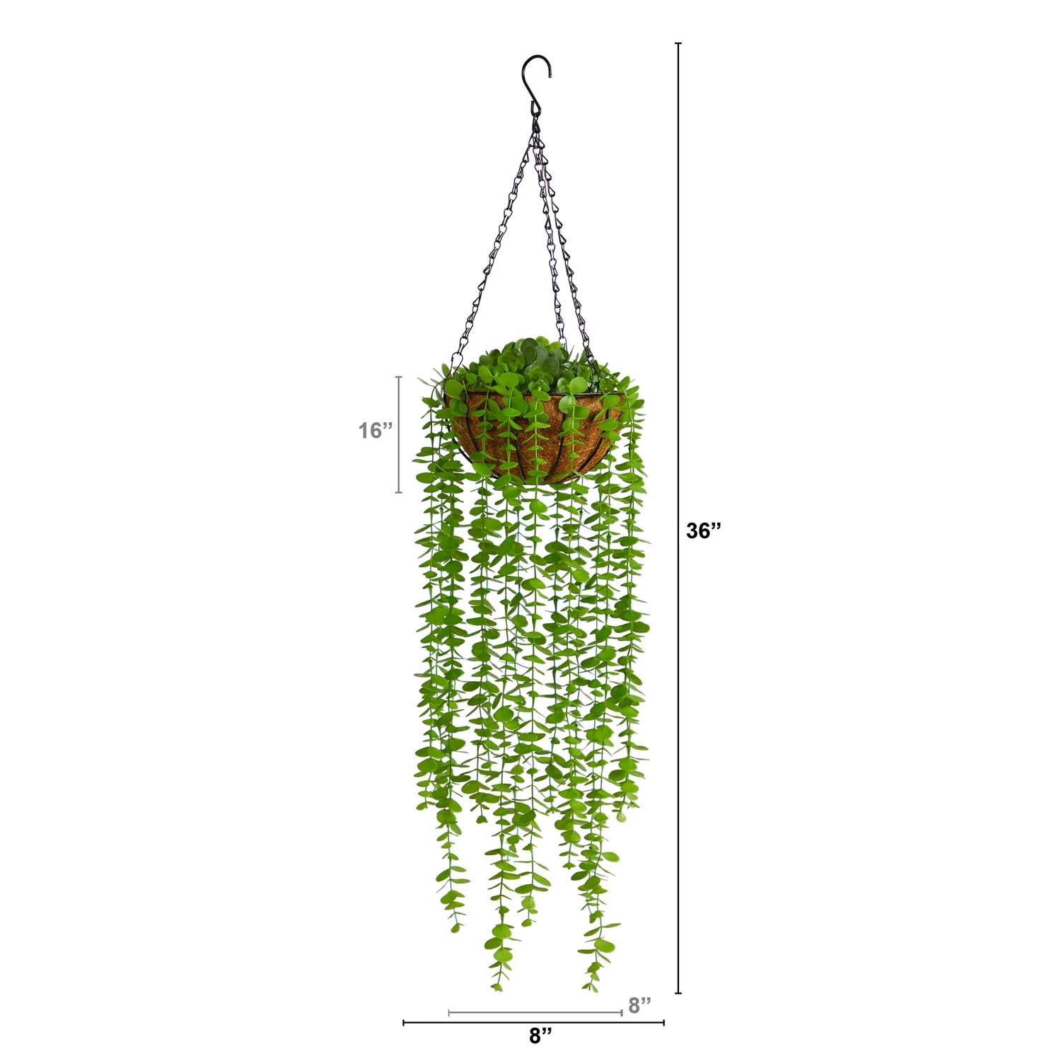 HomeStock Mediterranean Mingle 3Ft. Eucalyptus Artificial Plant In Hanging Basket