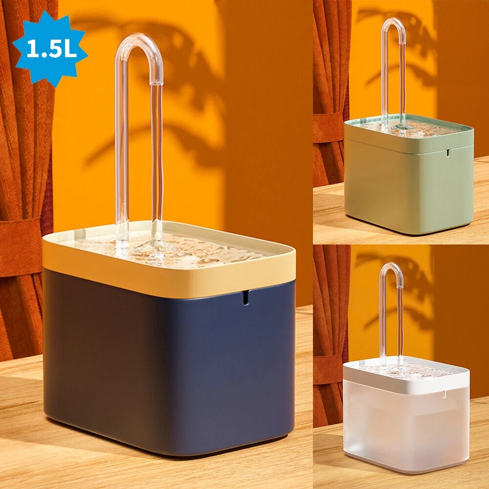 Pet Artist 1.5L Pet Water Fountain Cat Dog Automatic Electric Drinking Bowl Dispenser Dishes