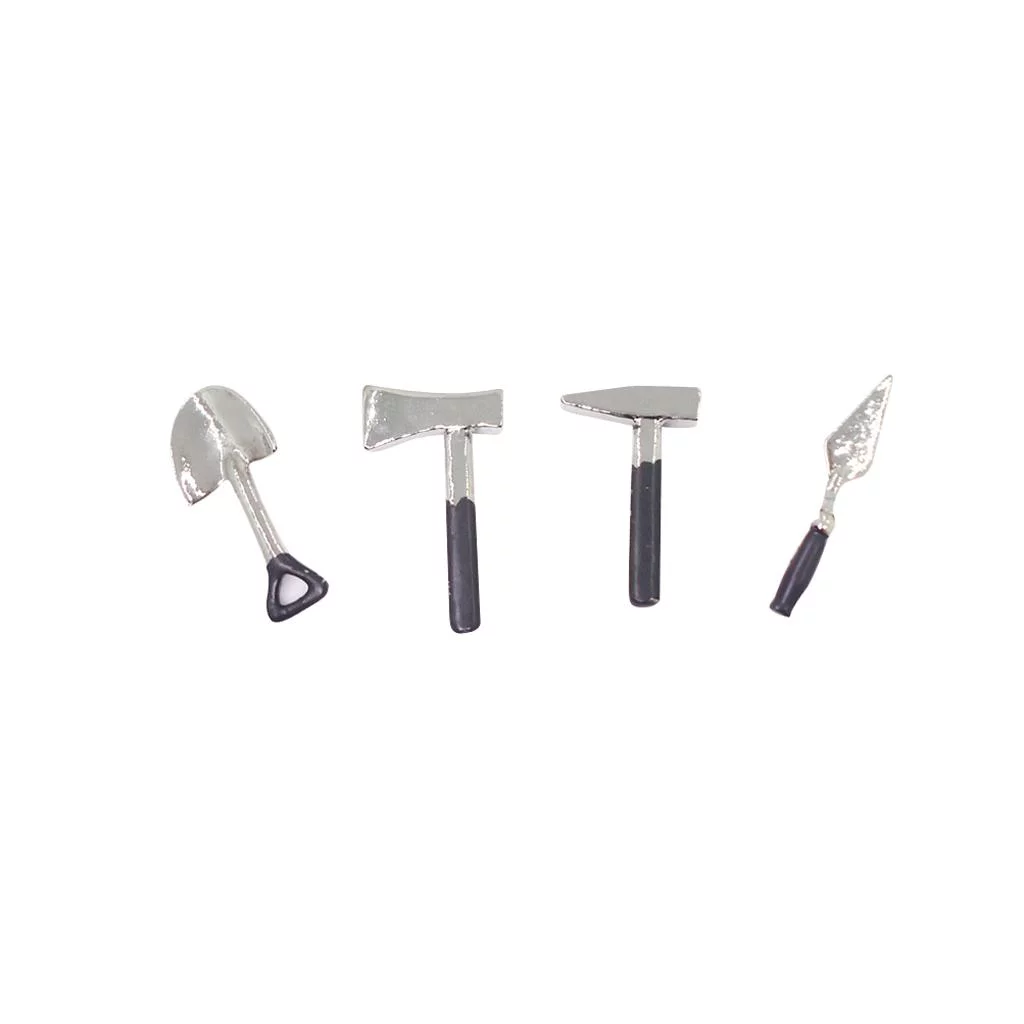guohui 6xDollhouse Miniature Alloy Metal Gardening Tool Set Fairy Garden Doll Toy