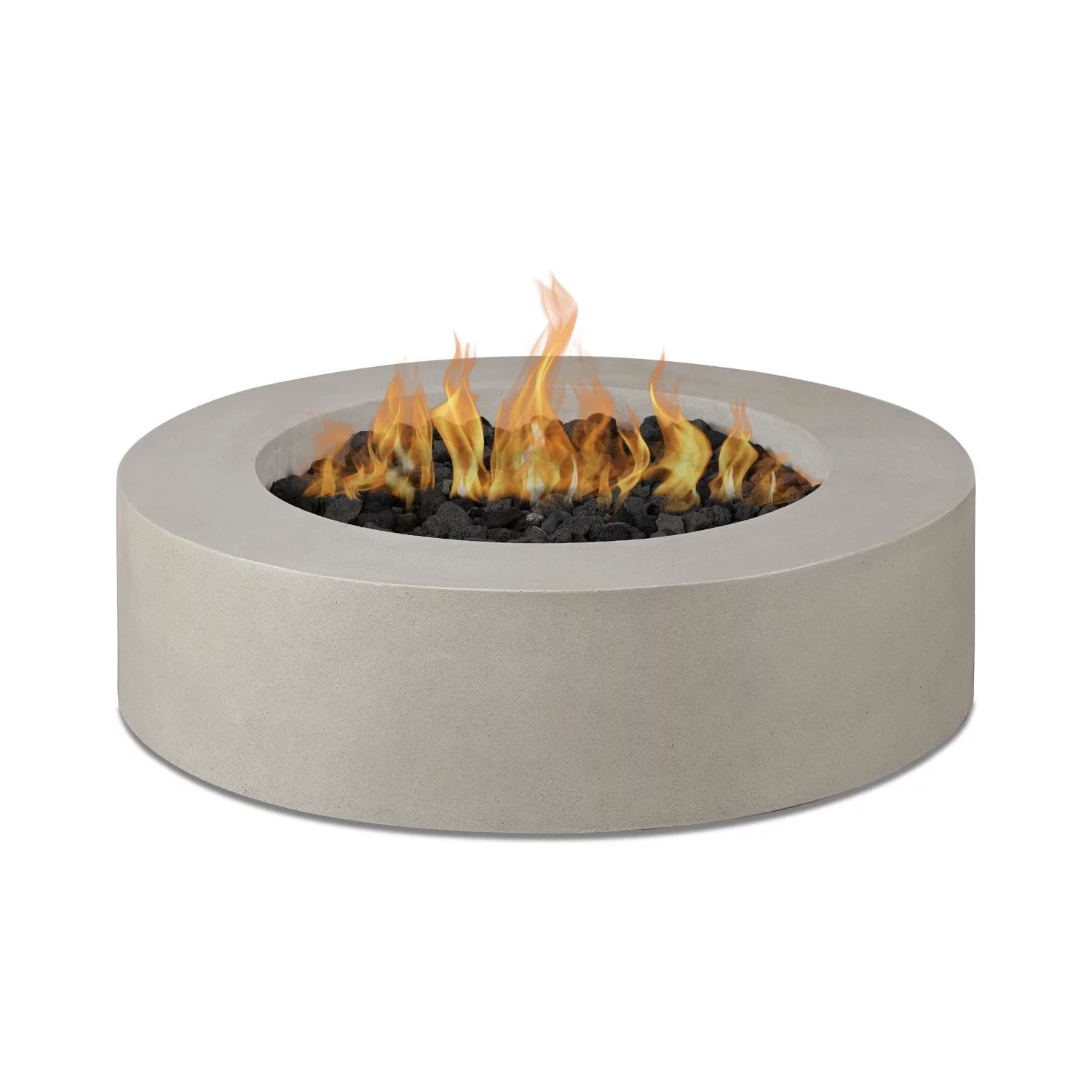 BBQGuys Signature La Valle 43-Inch Round Propane Fire Table - Flint - 1593LP-FLNT