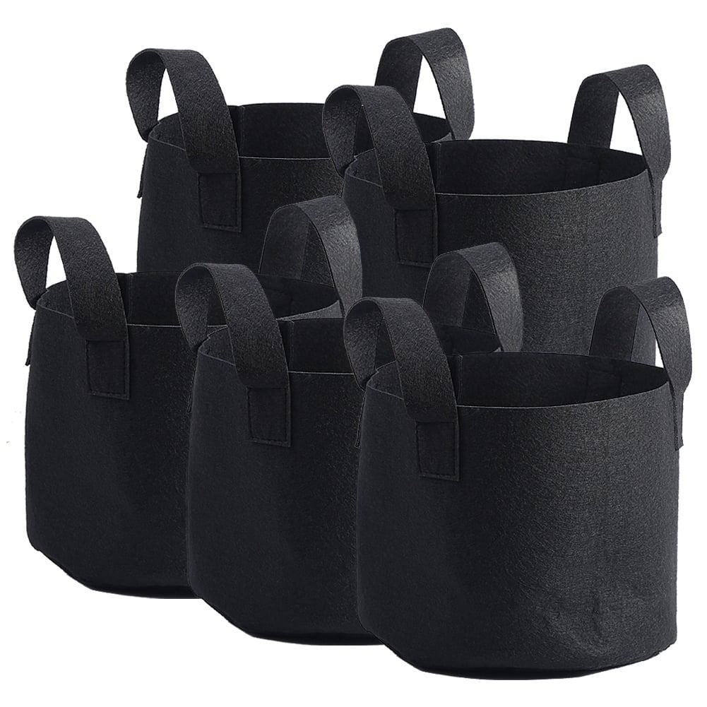 YUMILI Plant Grow Bag, 1/2/3/5/7/10 Gallon Black Plants Growing Bag Vegetable Flower Aeration Planting Pot Container(22 x 27 cm（3 Gallon ）)