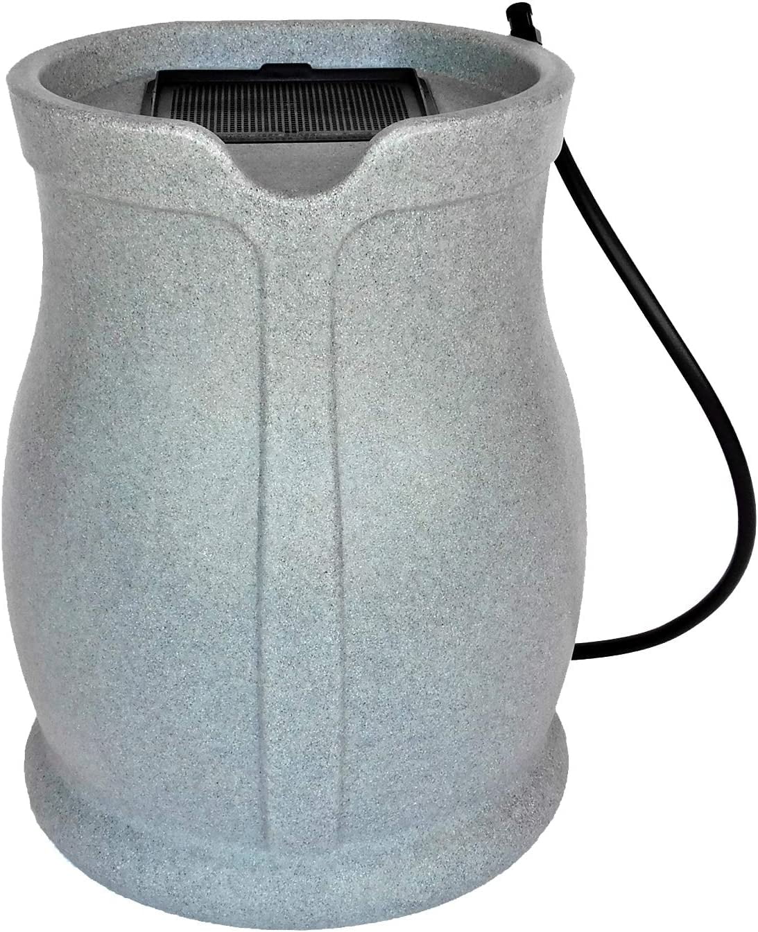 Catalina 45 Gallon Rain Water Barrel Catcher System with Flat Back for Watering Outdoor Plants, Gardens, and Landscapes, Light Granite