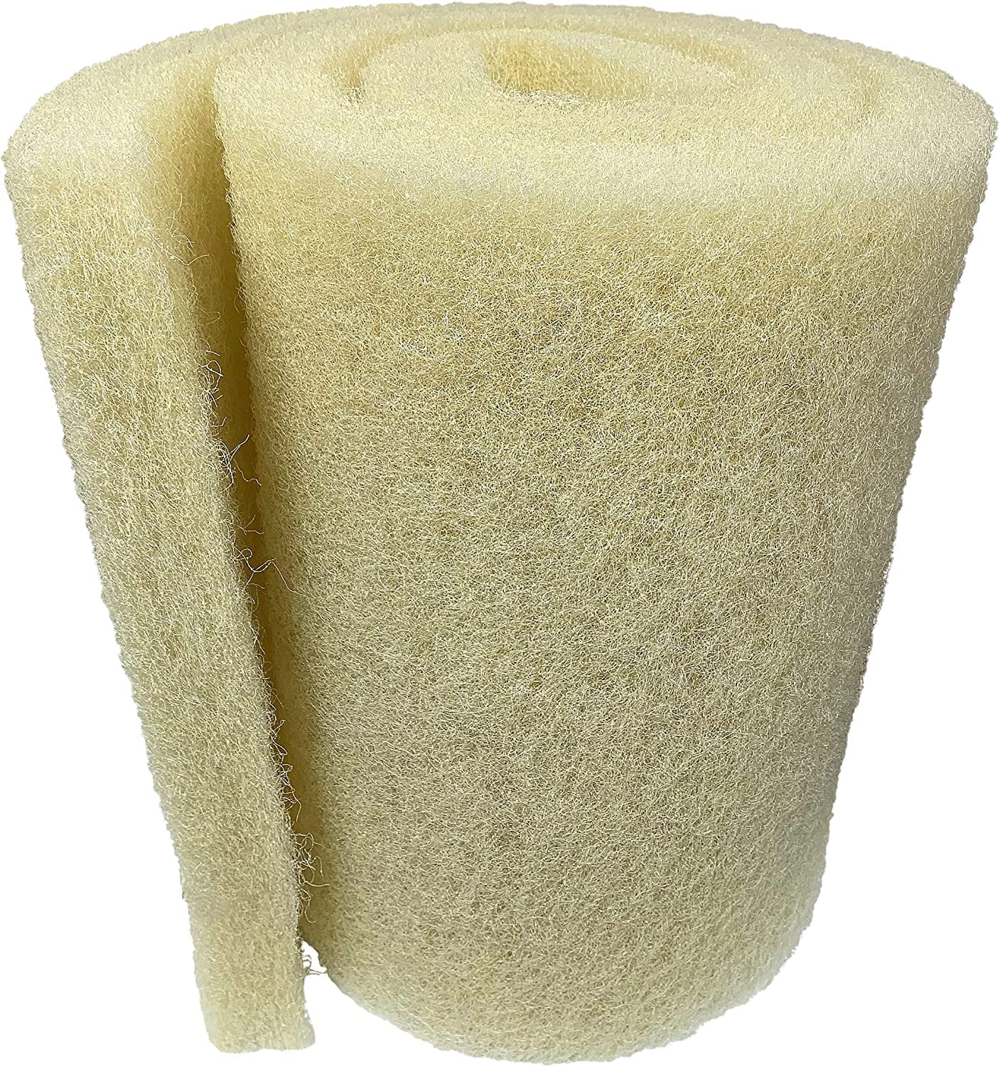 Chansong Cream COARSE Pond Filter Pad - 2 inch Thick - Bulk Roll Water Garden Filter Pond Media - Made in USA, (18 inch by 36 inch)
