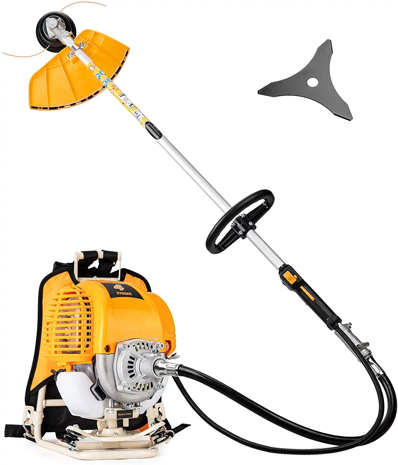 SALEM MASTER 2-in-1 31CC 4 Cycle Gas Powered Weed Eater Stringless Trimmer Brush