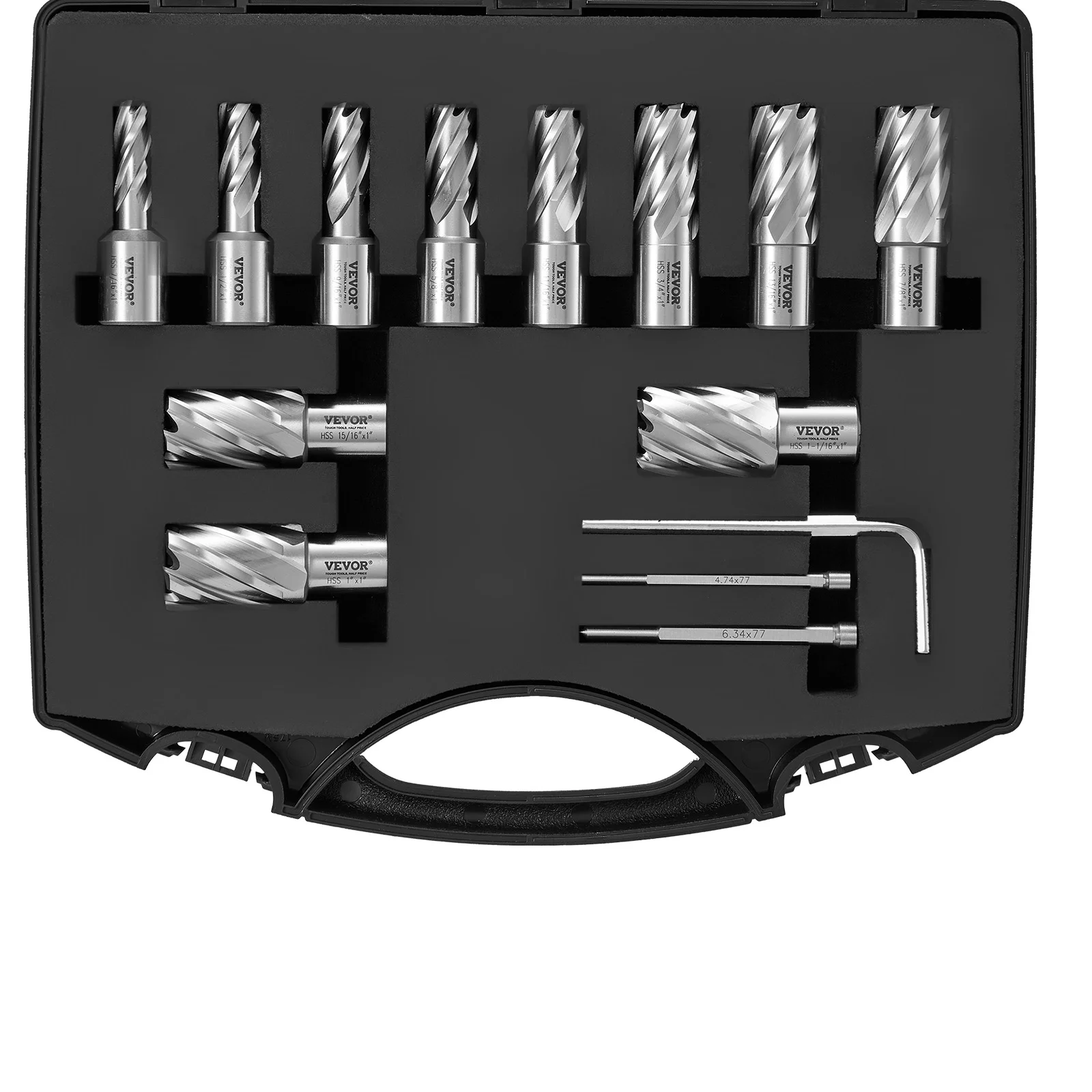 BENTISM Annular Cutter Set 13 Pcs, Weldon Shank Mag Drill Bits, Cutting Depth 1
