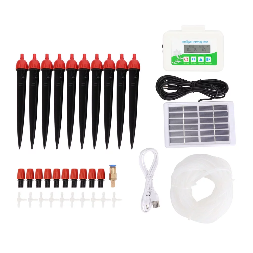 Nimomo Irrigation Kit Irrigation Solar Watering Timer Set Flower Plant Intelligent Drip Irrigation Kit Tool