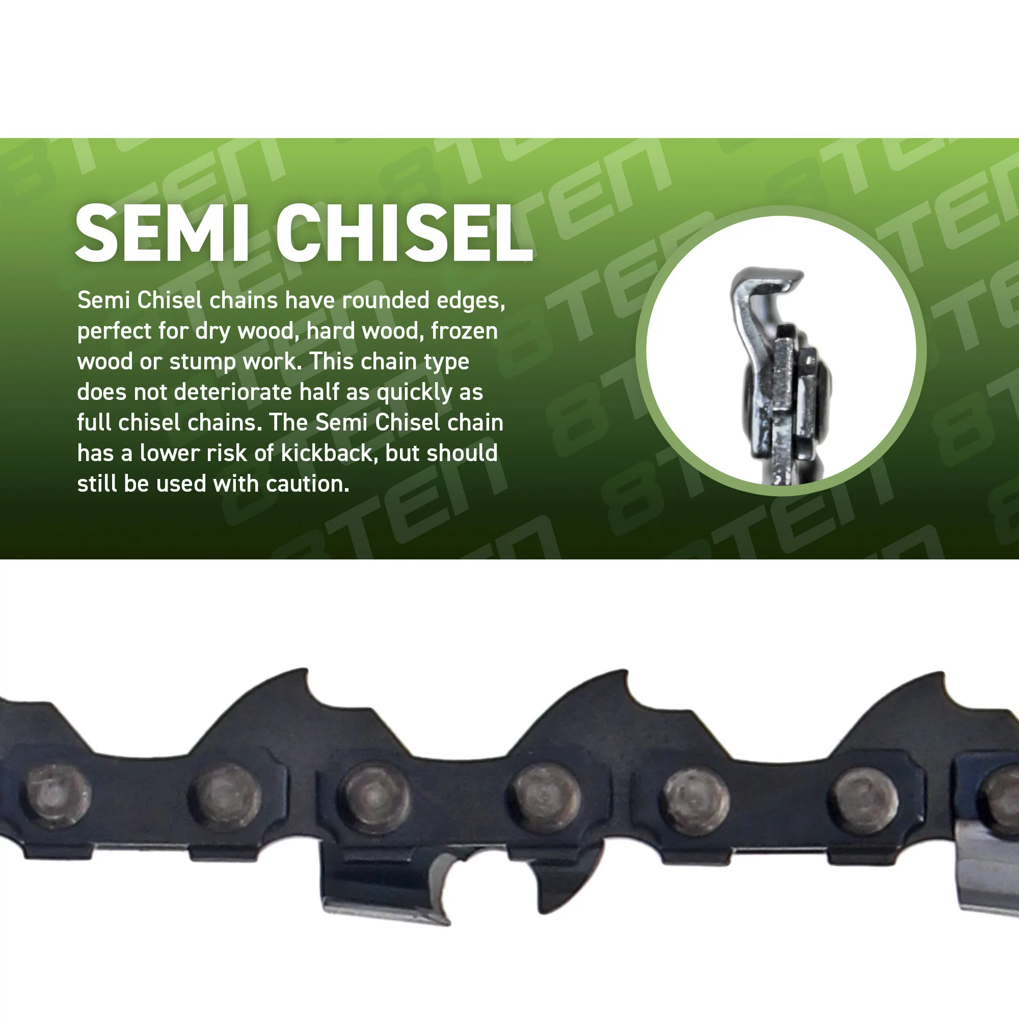 Semi Chisel Chainsaw Chain 14 inch .050 3/8 52DL Husqvarna Ryobi RY3714 3 Pack 810-CCC2209H