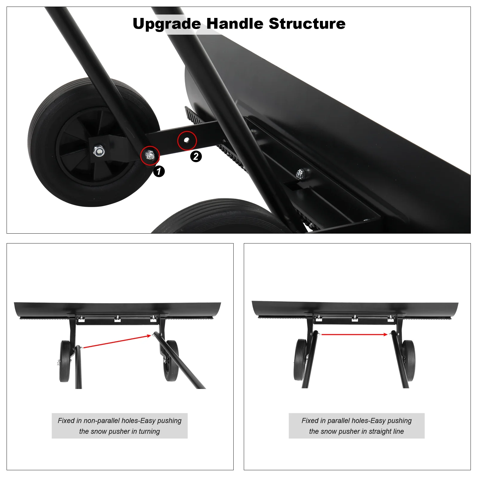 Zimtown Adjustable Wheeled Snow Pusher Wheeled Snow Shovel, Efficient Snow Removal Tool 39