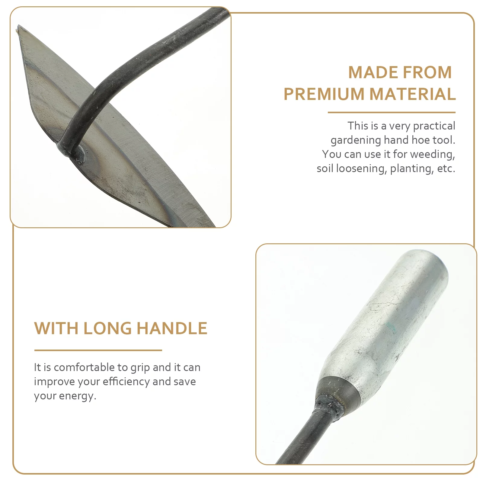 Etereauty Hoe Garden Tool Weeding Hand Weeds Gardening Digging Handheld Depot Home Weeder Held Handled Long Shovel Planting