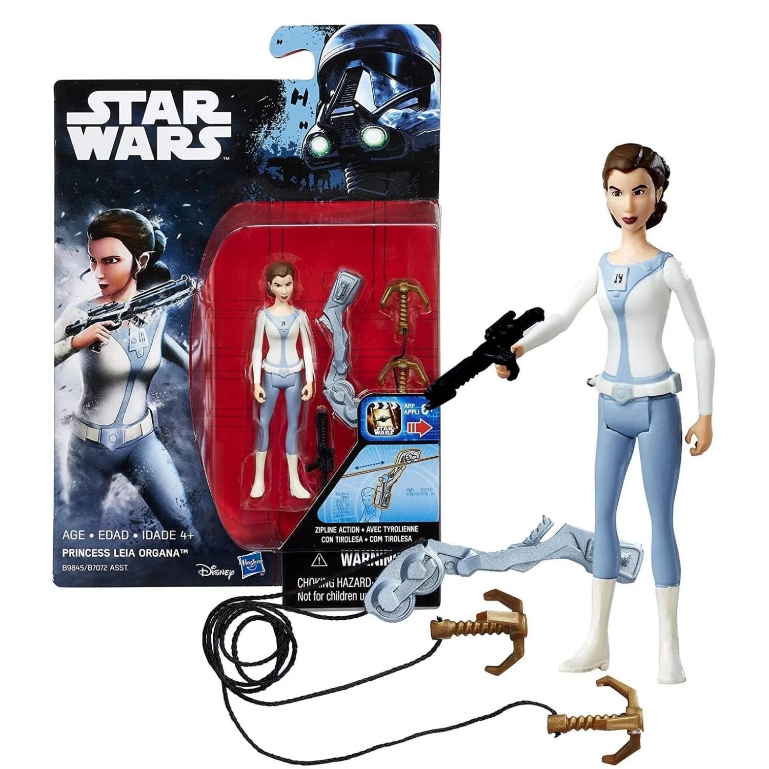 Star Wars Rebels Princess Leia Organa Action Figure Toy Zipline Action for Kids Ages 4 and Up & CUSTOM Storage Carrier