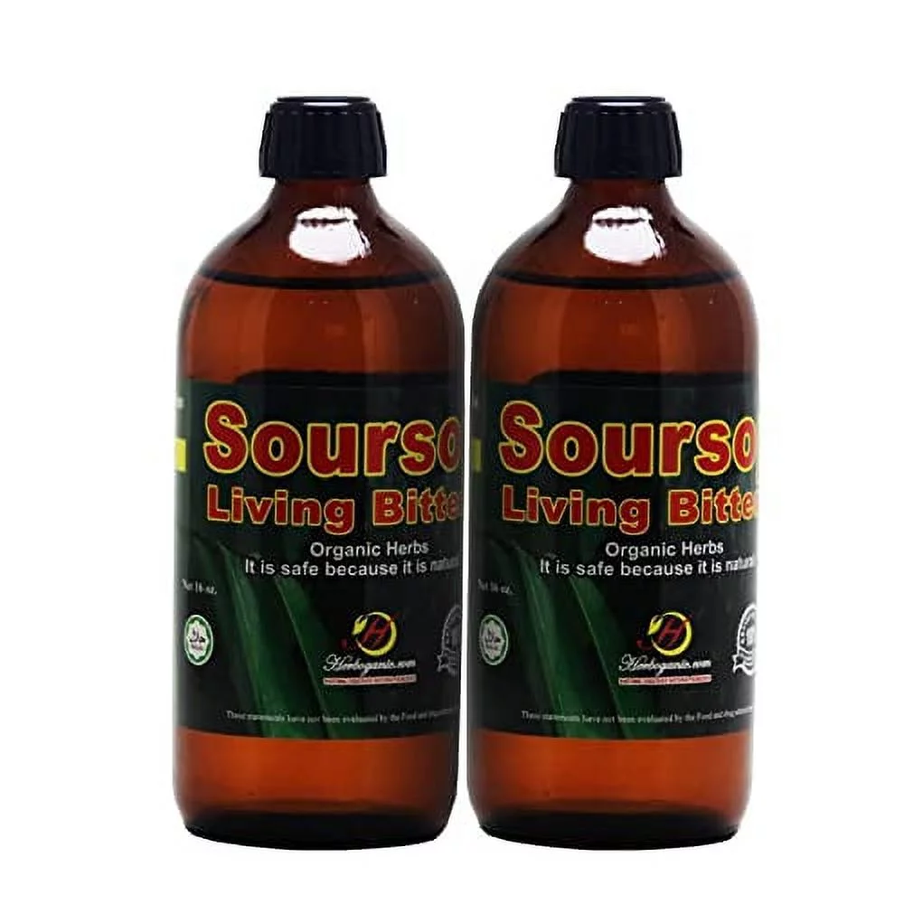 HERBOGANIC Soursop Living Bitters - Natural 16 Ounce | Pack of 2