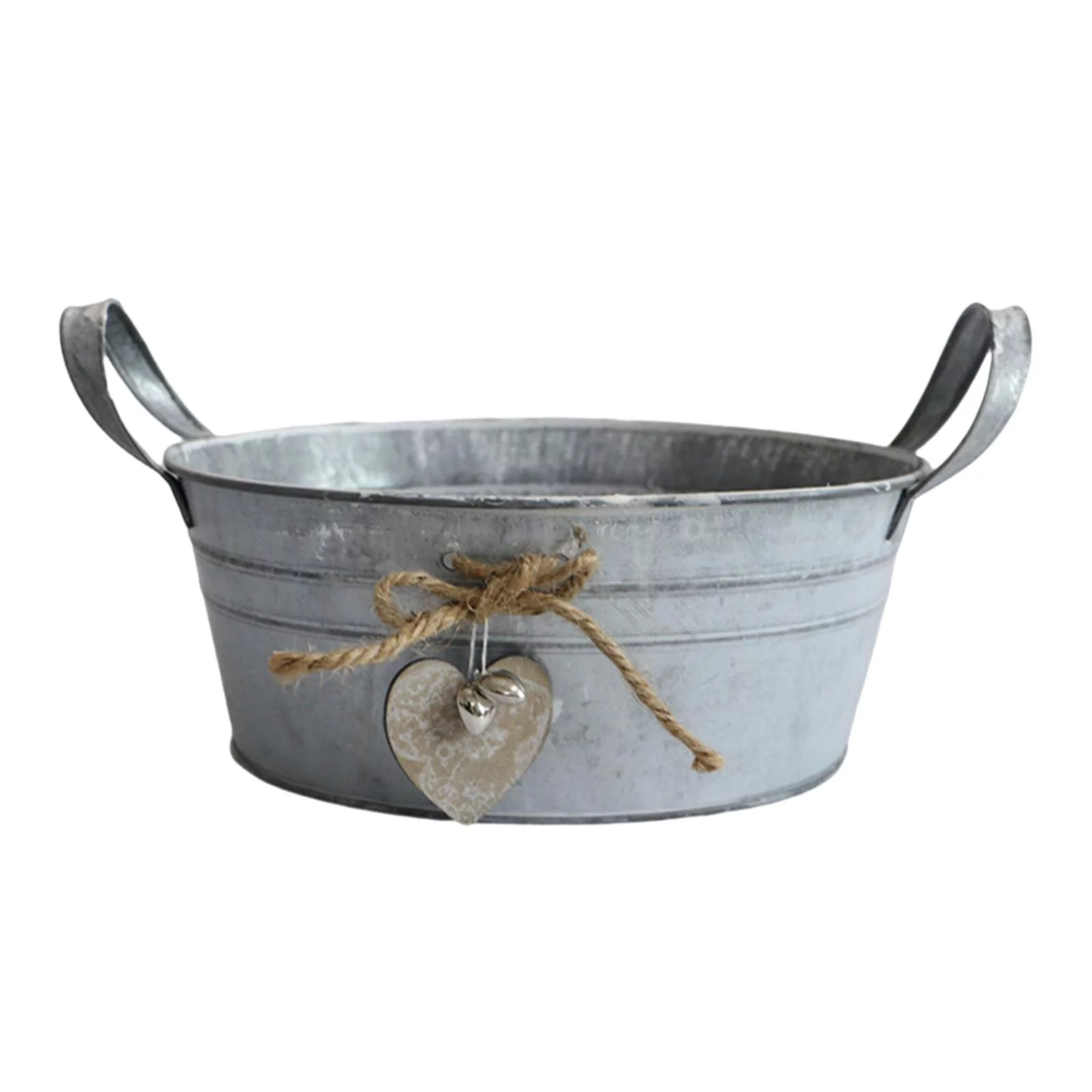 Iron flower buckets Planter Farmhouse Ornament Photo Props Rustic with Handle Flower Pots Barrel French Bucket for Christmas