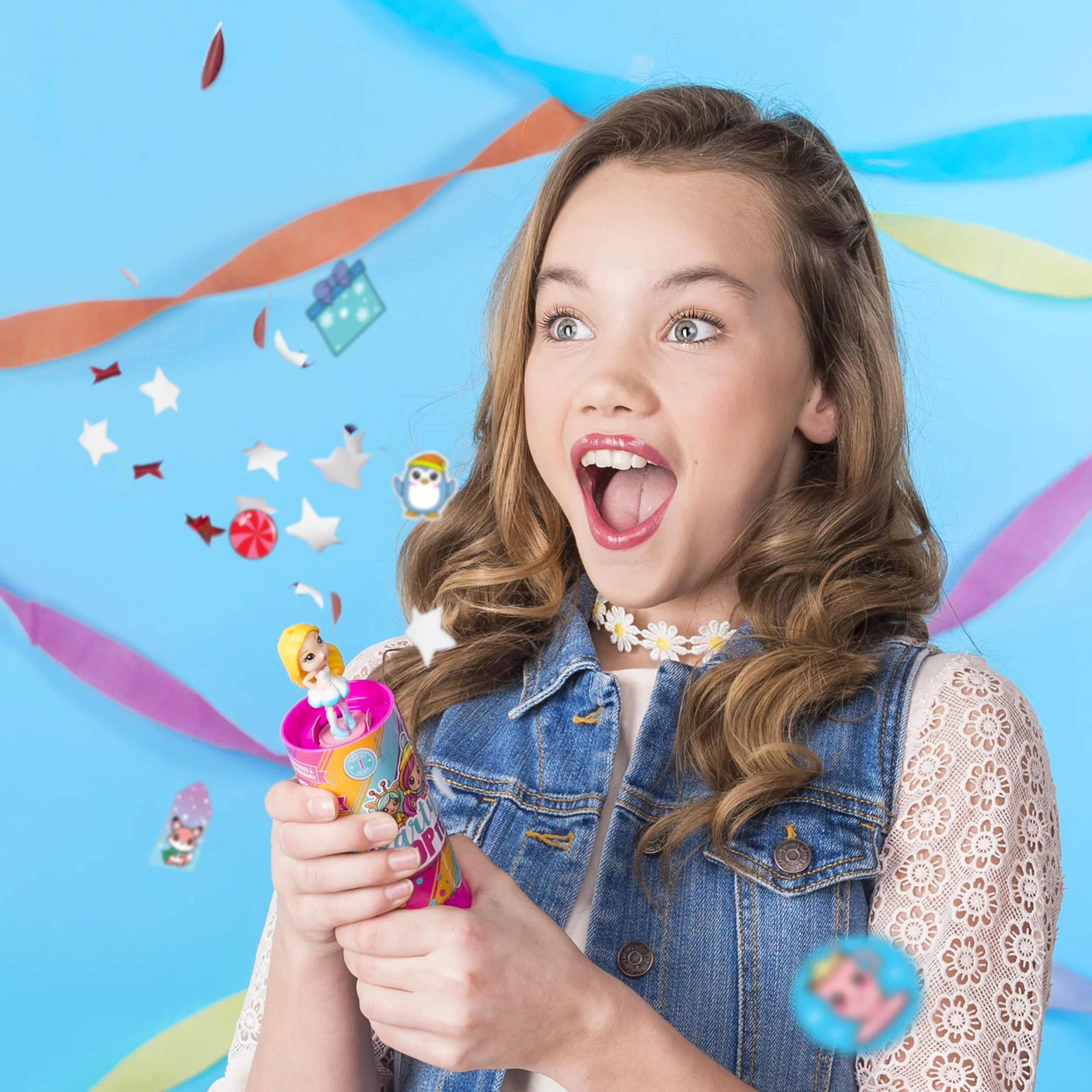 Party Popteenies - Surprise Popper with Confetti, Collectible Mini Doll and Accessories for Ages 4 and Up (Styles May Vary)