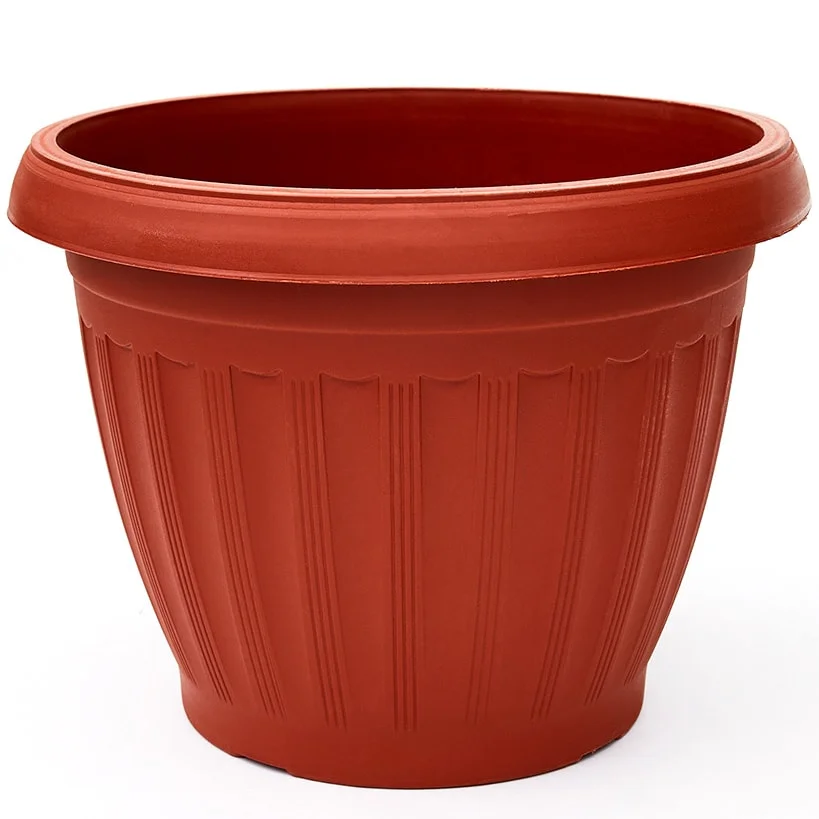 Clay-Look Plastic Flower Pot