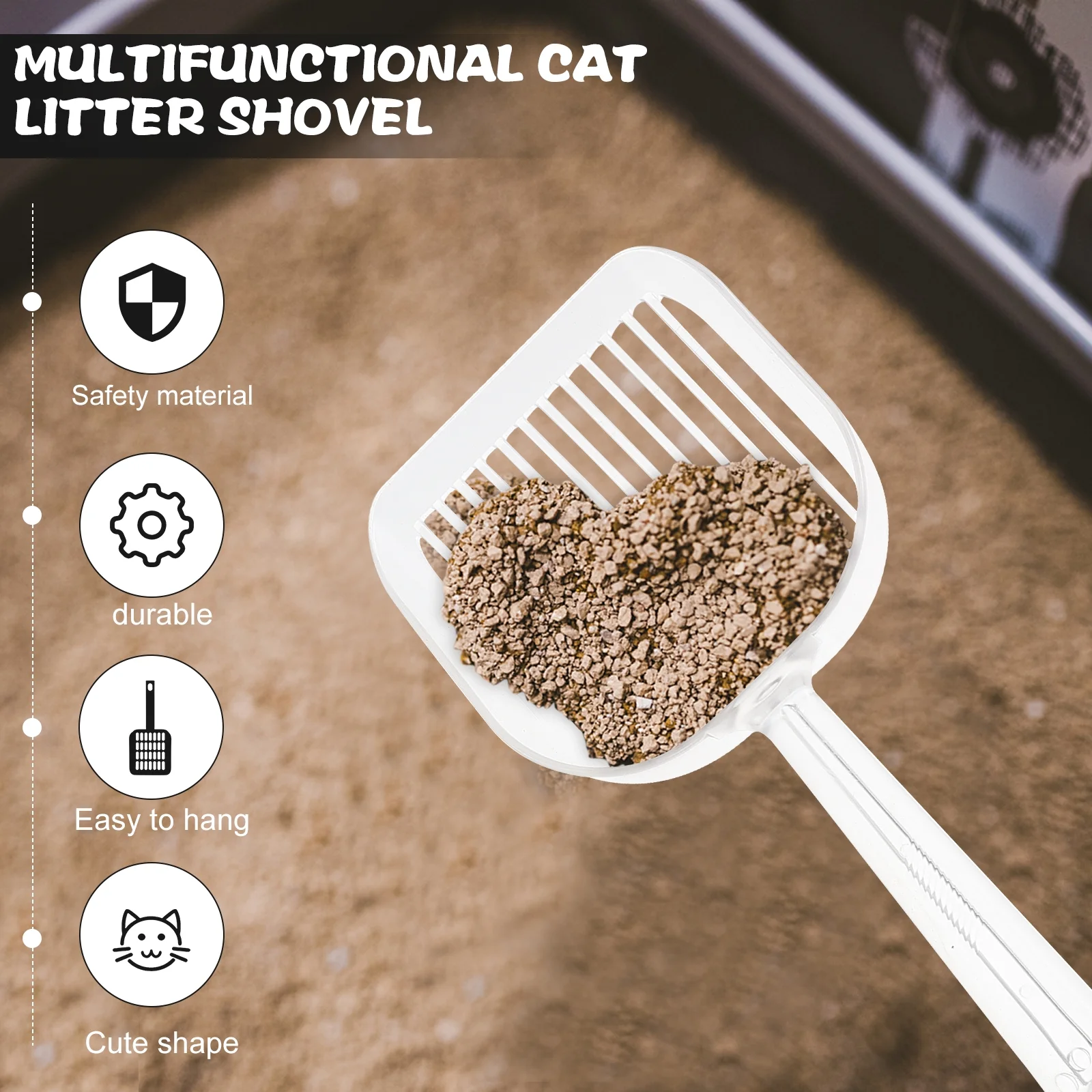 2 Pcs Dog Litter Scoop Cat Scooper Shovel Household Portable