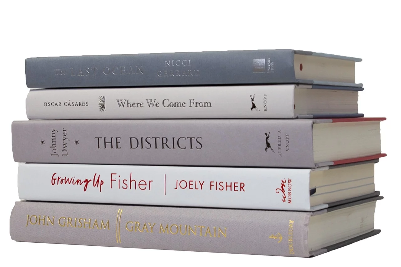 Pen & Willow Grey Decorative Books - Real, shelf-ready book stacks for bookshelves, coffee tables, or end tables. For home or office decor, weddings, or staging decor.