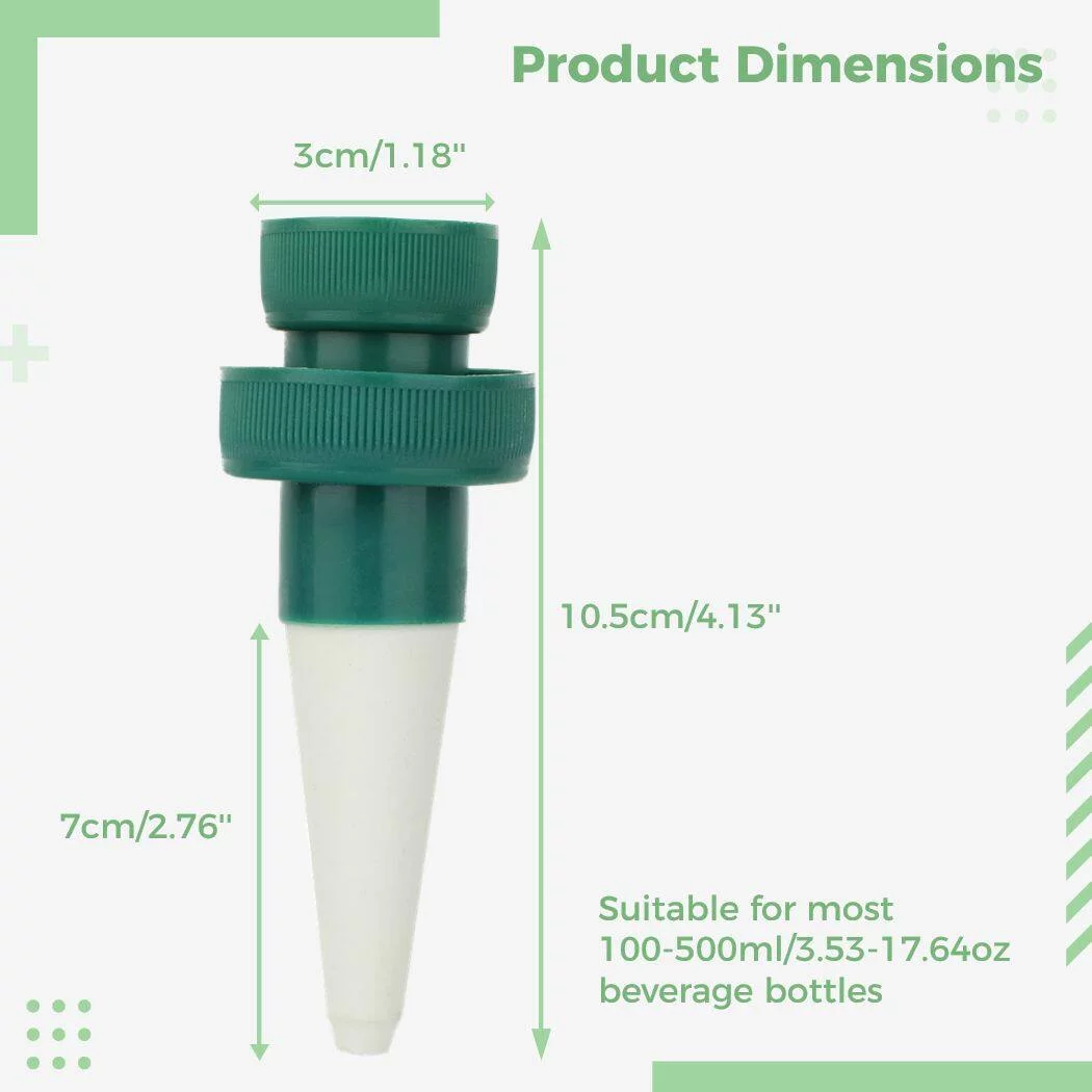Self Watering Spikes, 15 Pcs Bottle Adapter Auto Watering Device Set, Upgraded Plant Watering System to Keep Soil Moist, Automatic Irrigation Stakes for Outdoor & Indoor Vacation Plant Watering
