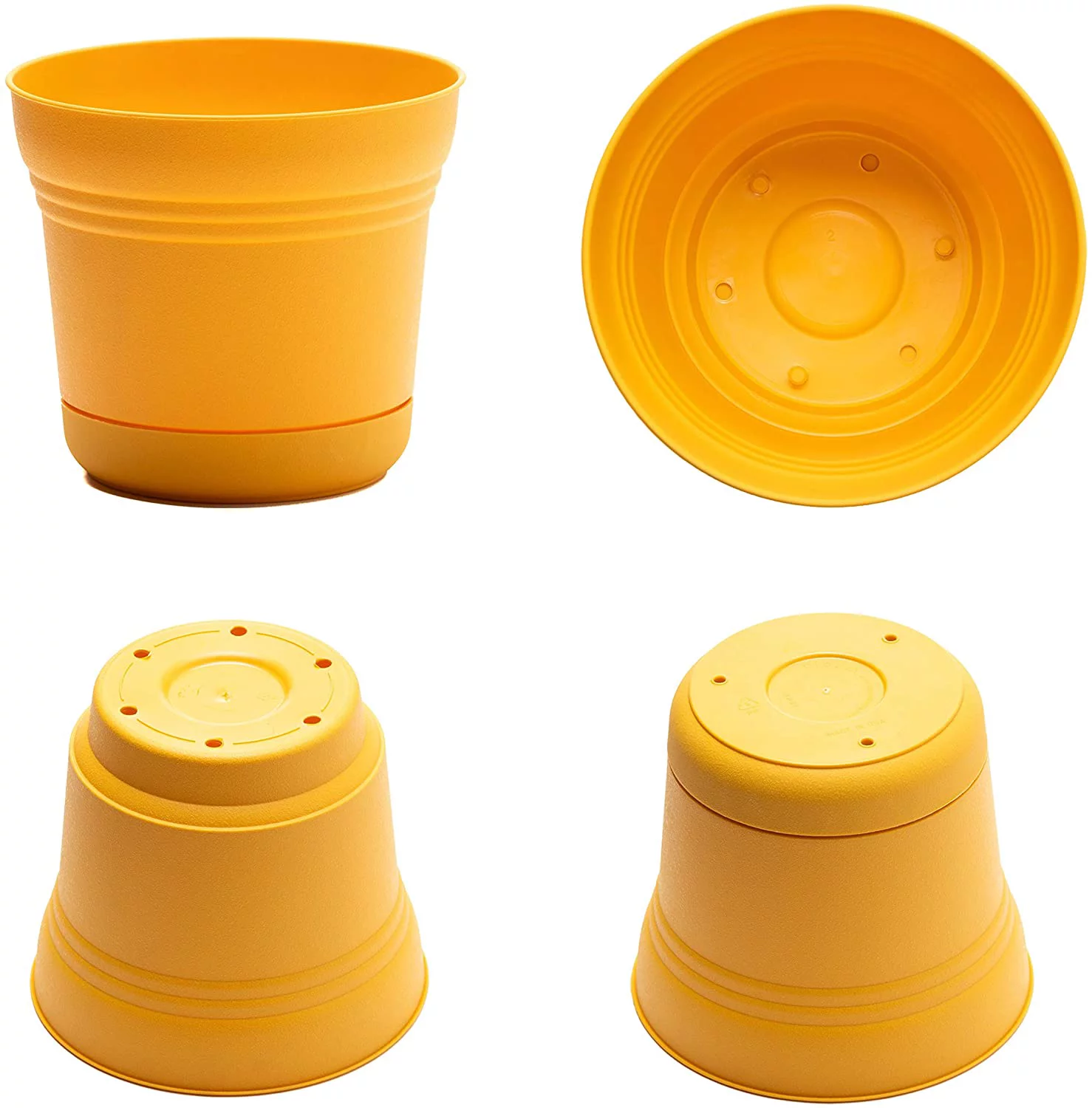 Bloem (#SP0745) Saturn Collection Planter with Saucer, Chocolate -7